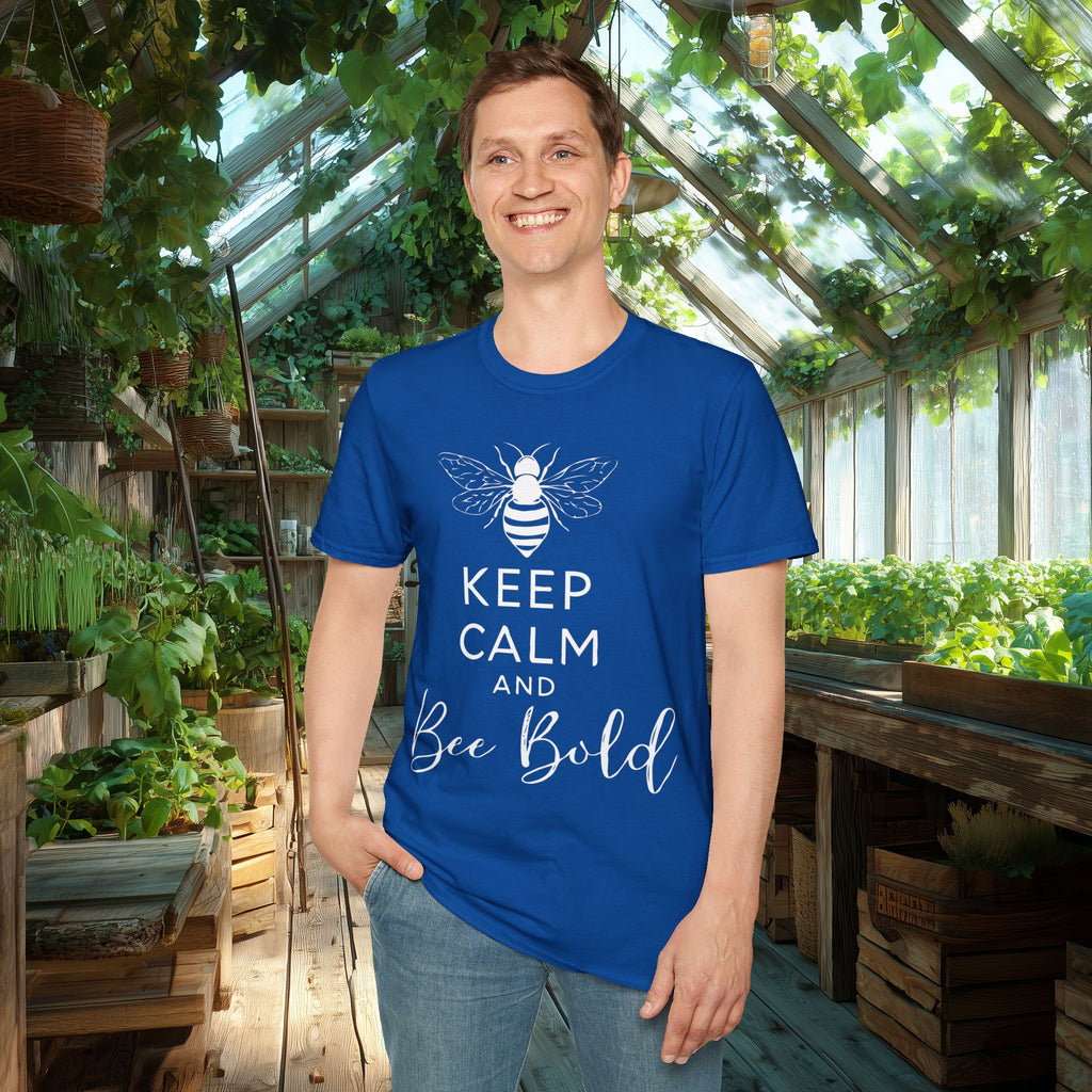 Keep Calm and Bee Bold T-Shirt for Bee and Nature Lovers