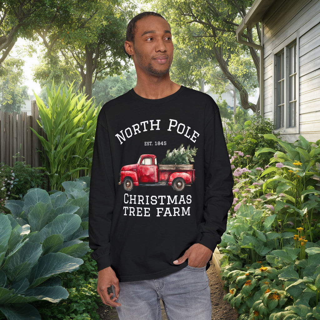 North Pole Christmas Tree Farm Long Sleeve Tee