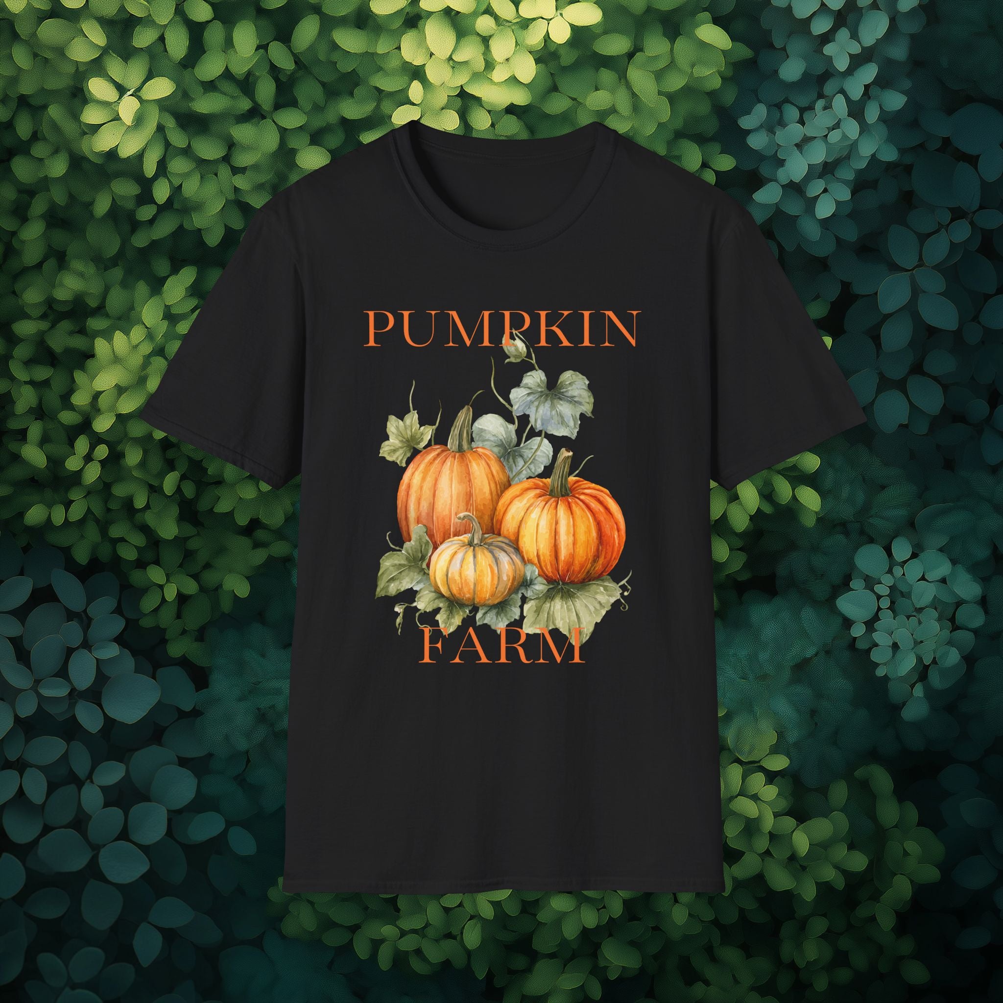 Autumn Pumpkin Farm Watercolor Shirt with Vintage Farm Style
