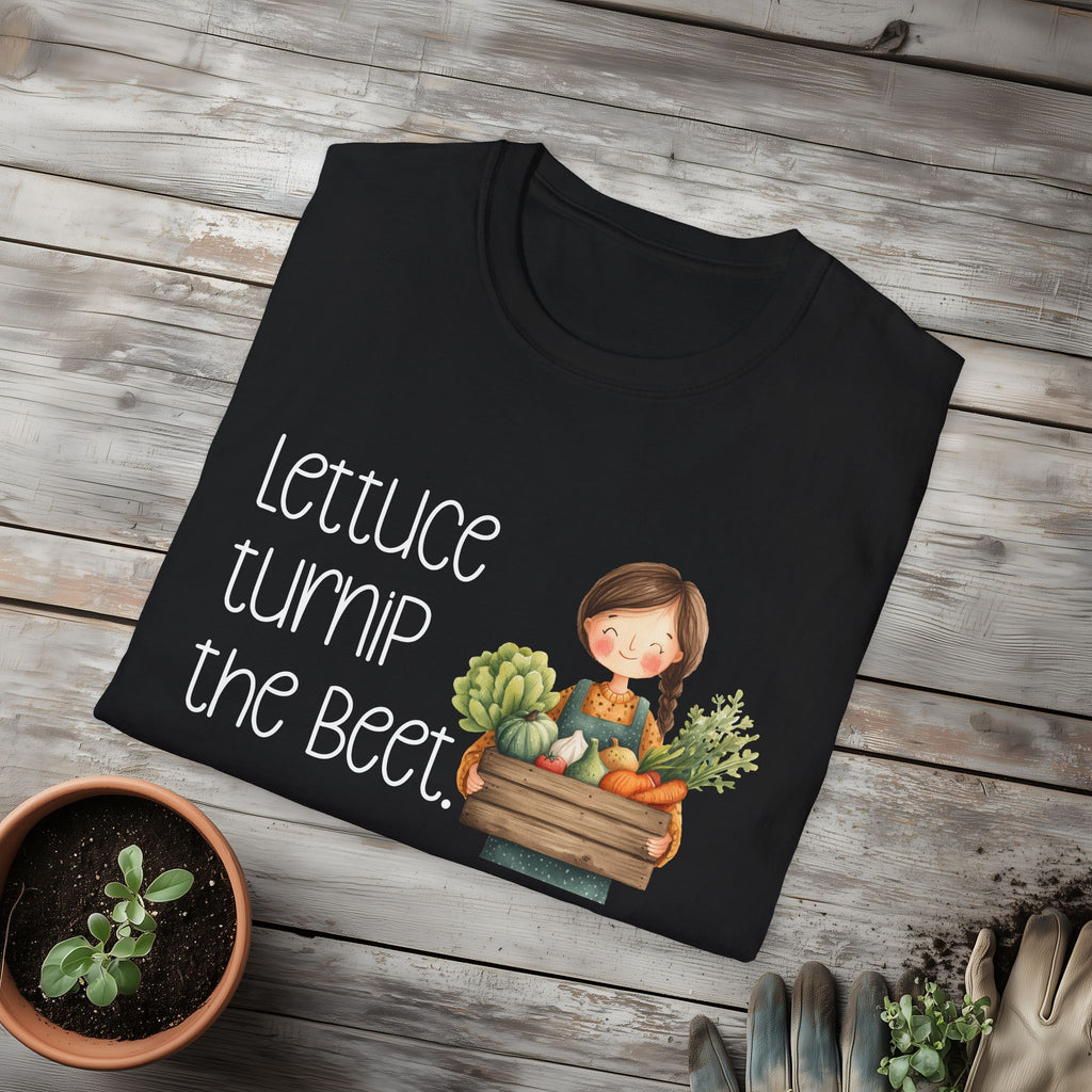 Lettuce Turnip the Beet, Cartoon Gardener T-Shirt