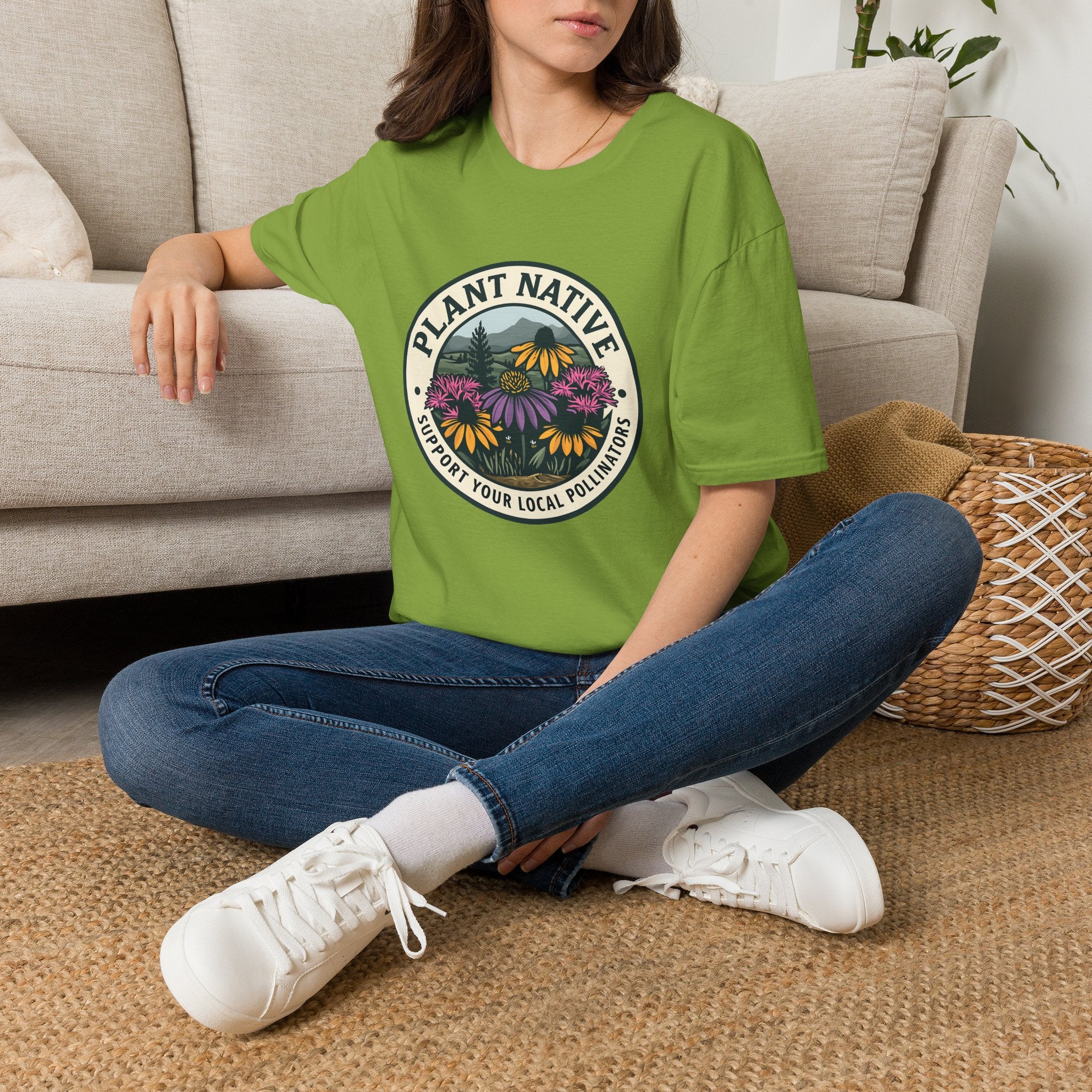 Plant Native Pollinator Garden Wildflower Emblem T-Shirt