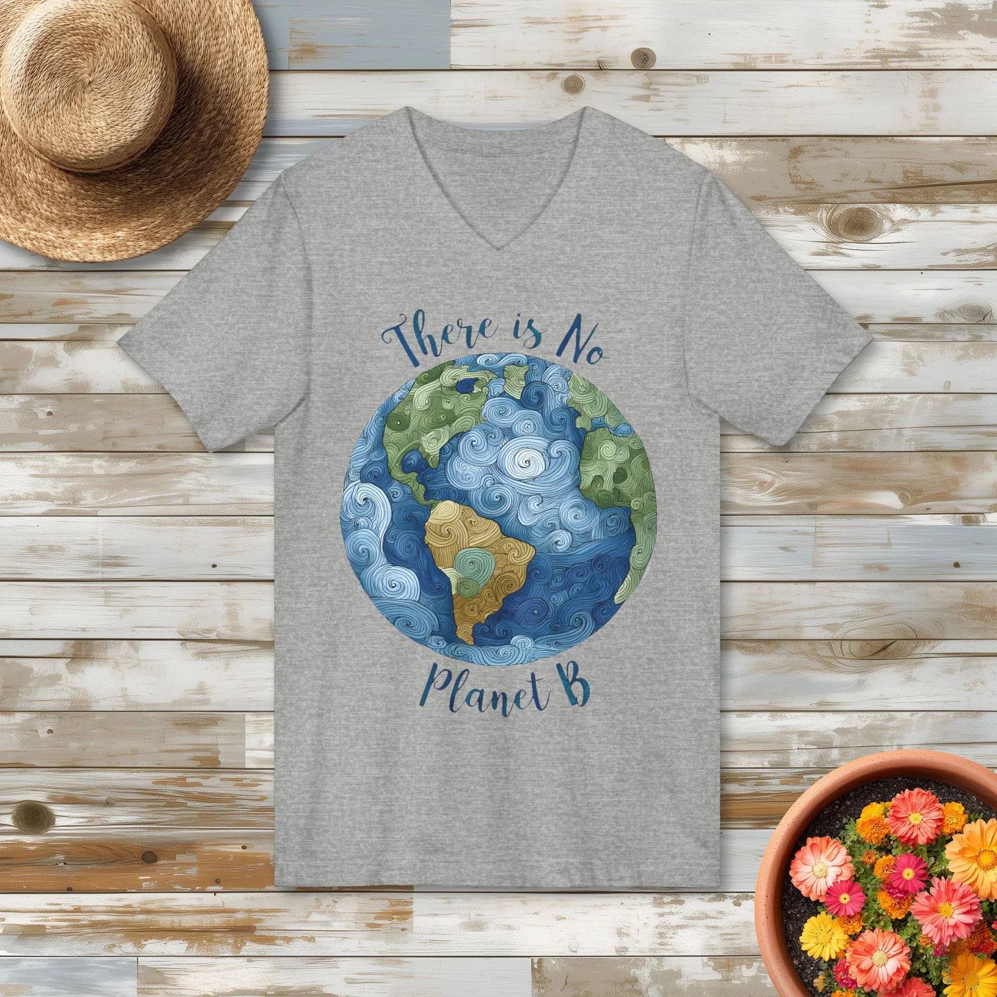 There's No Planet B  Earth Day V-Neck Shirt