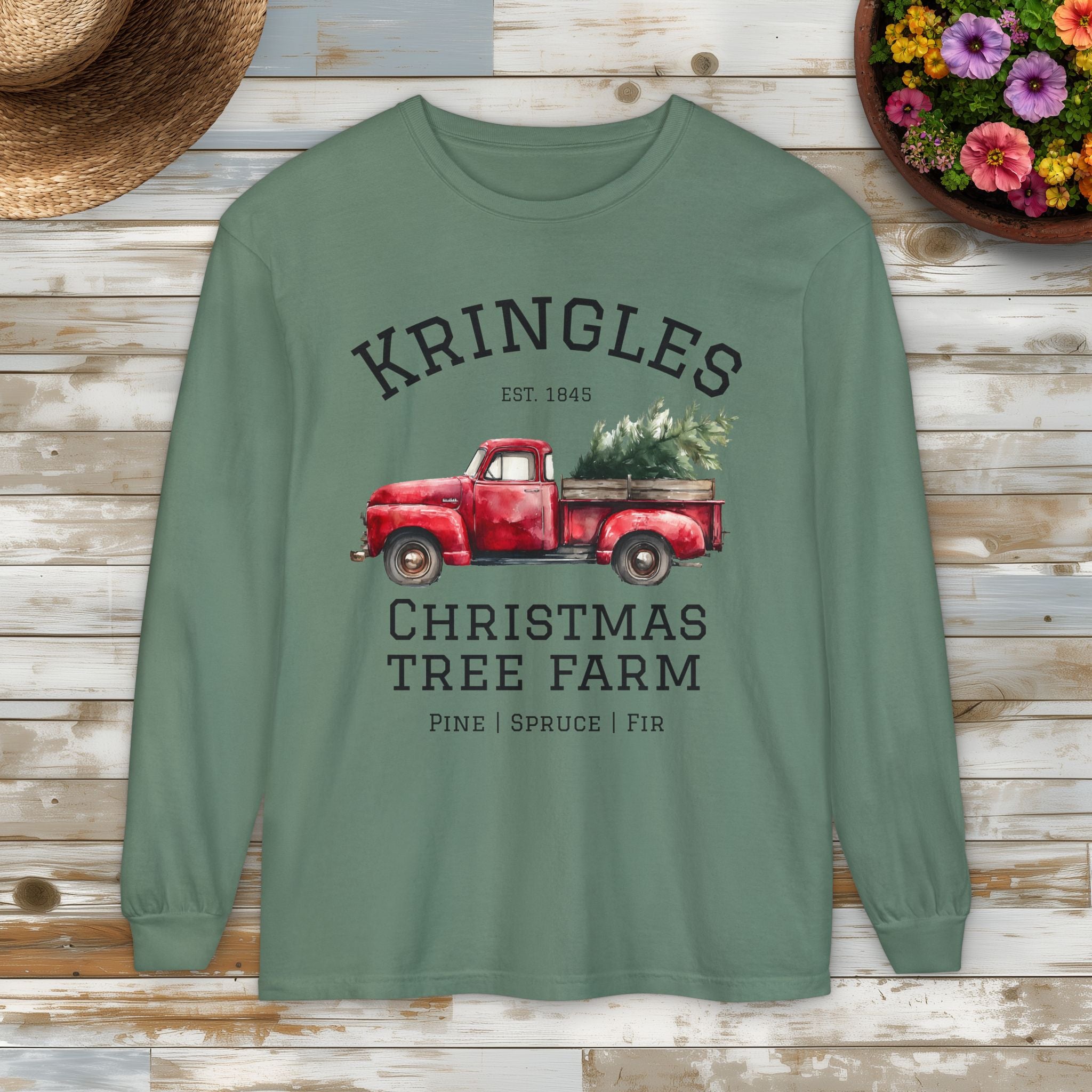 Kringles Christmas Tree Farm Long Sleeve Tee