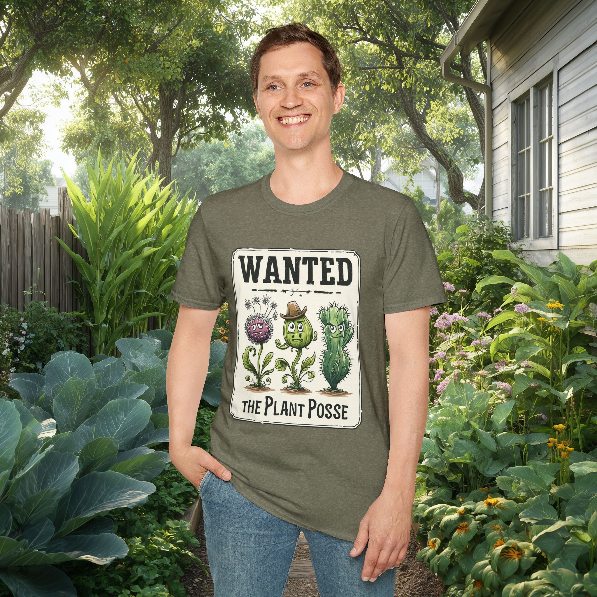 Weedy Plant Posse Wanted Poster T-Shirt