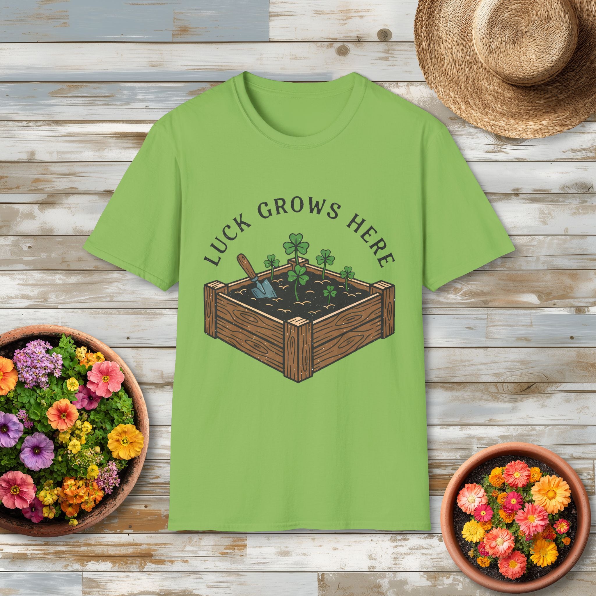 Luck Grows Here Shamrock Garden T-Shirt