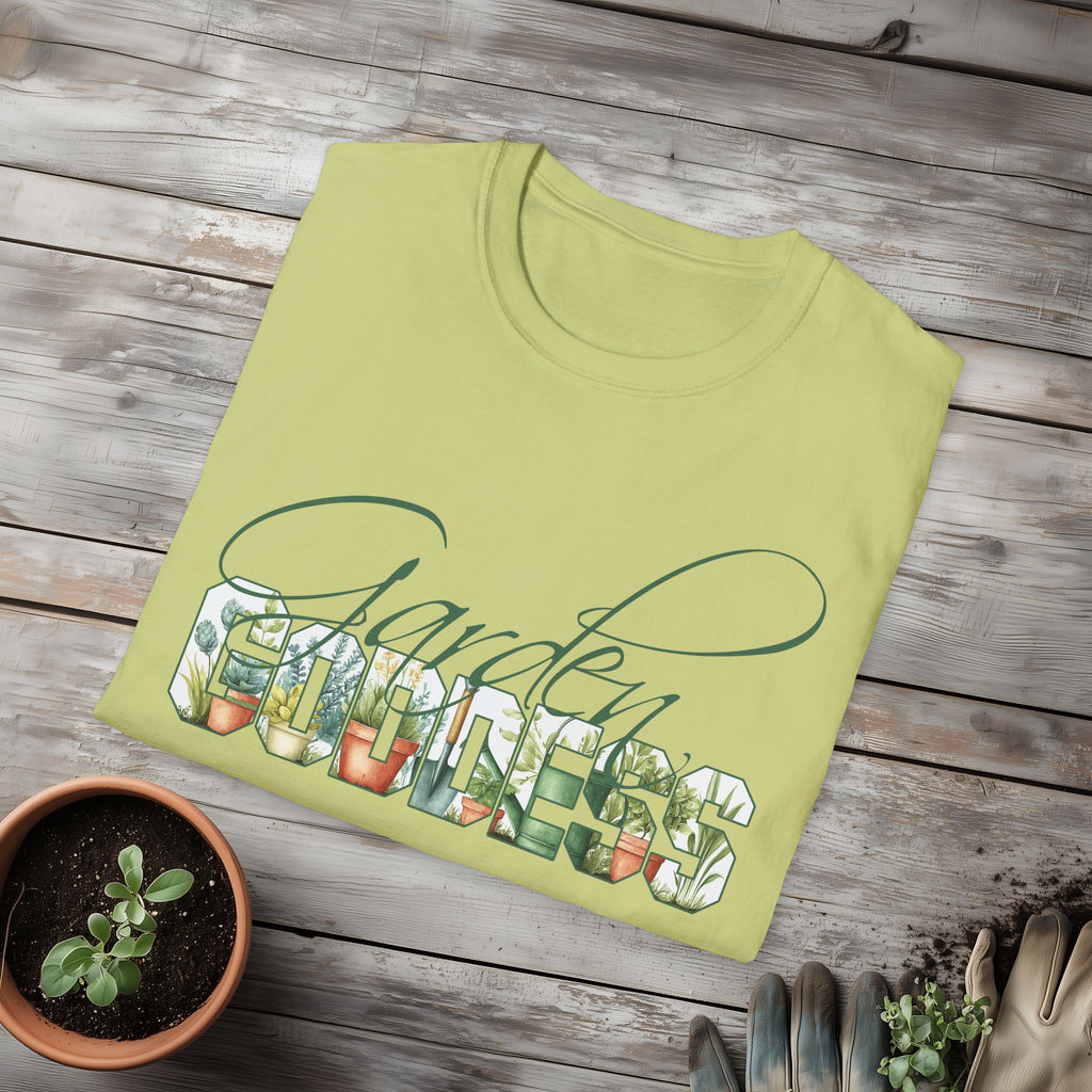 Artistic Garden Goddess T-Shirt for Plant Lovers and Gardeners