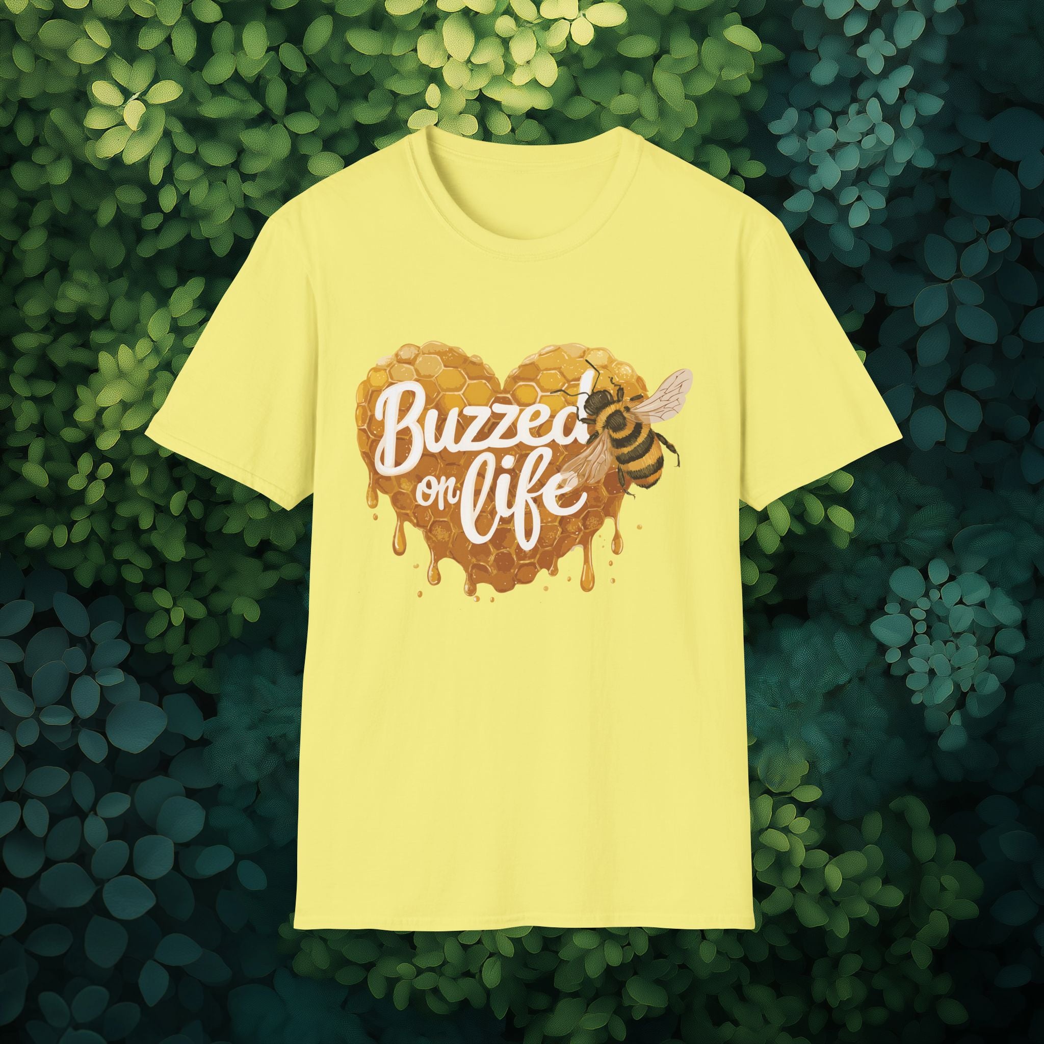 Buzzed on Life T-Shirt for Bee Lovers, Gardeners, Nature Lovers
