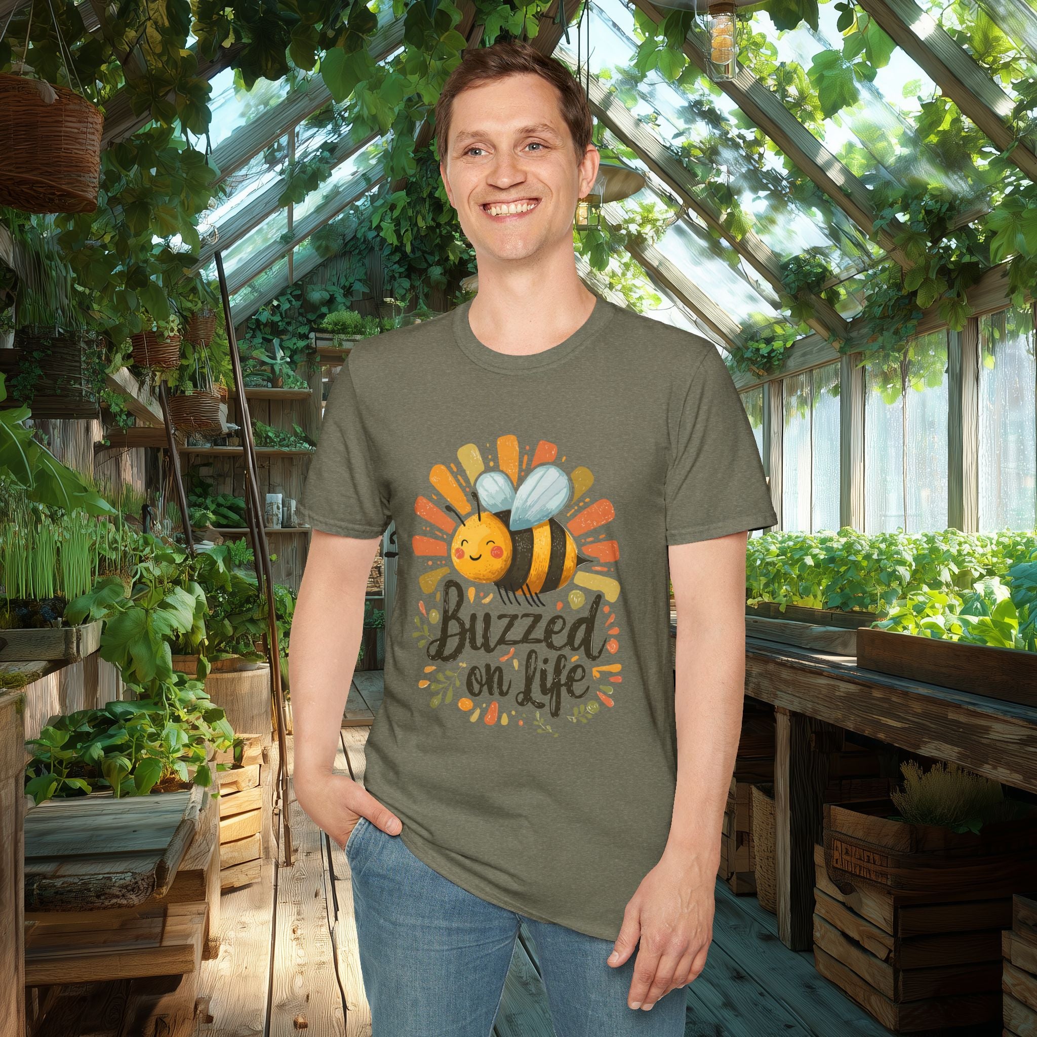 Buzzed on Life Sweet Bee T-shirt for Nature Lovers