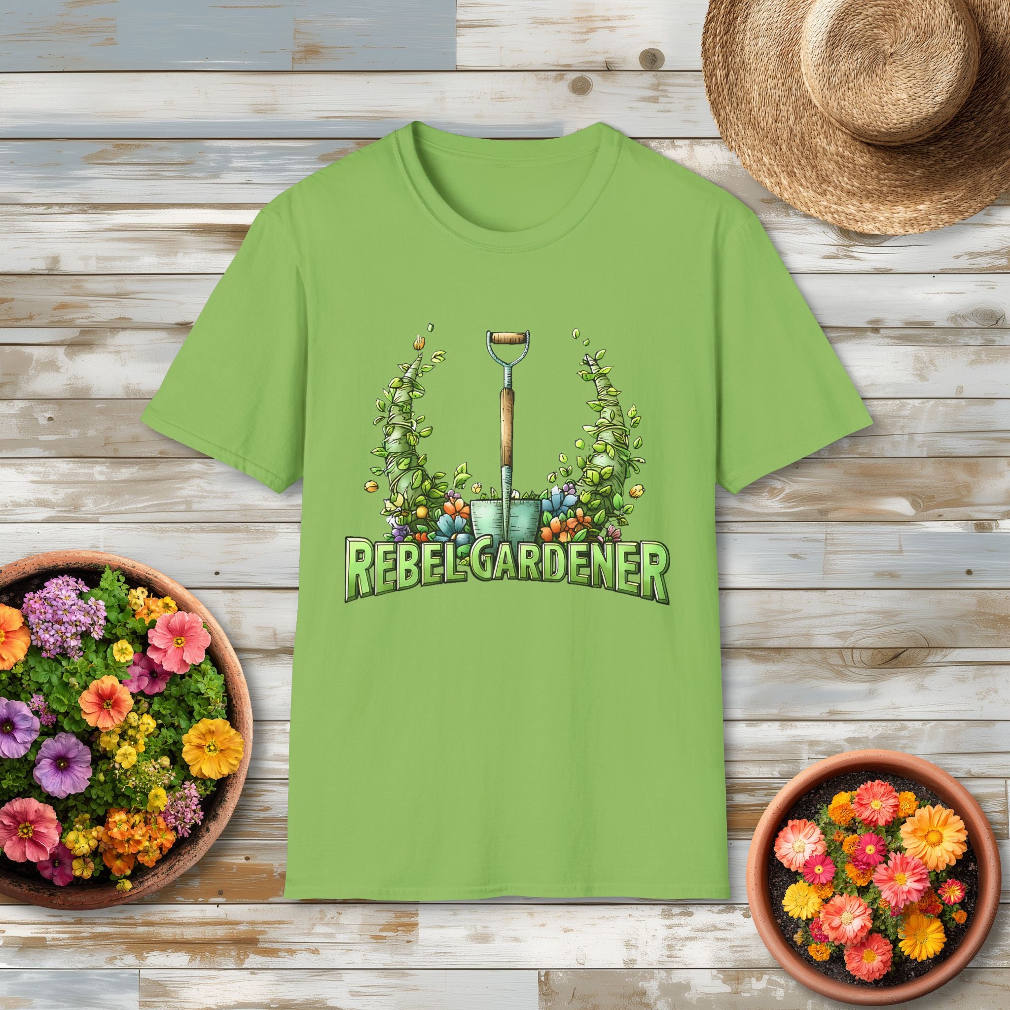 Floral Rebel Gardener Emblem T-Shirt
