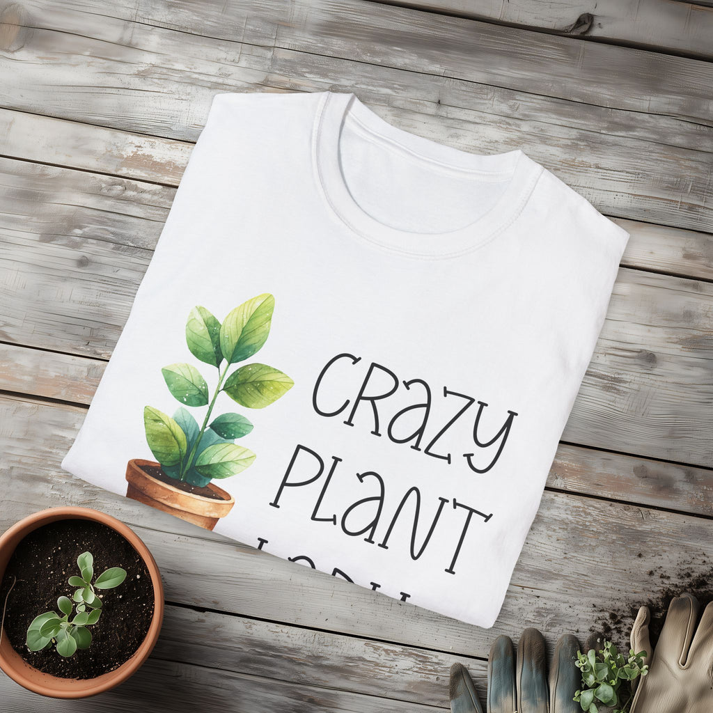 Crazy Plant Lady, Cartoon Houseplant T-Shirt
