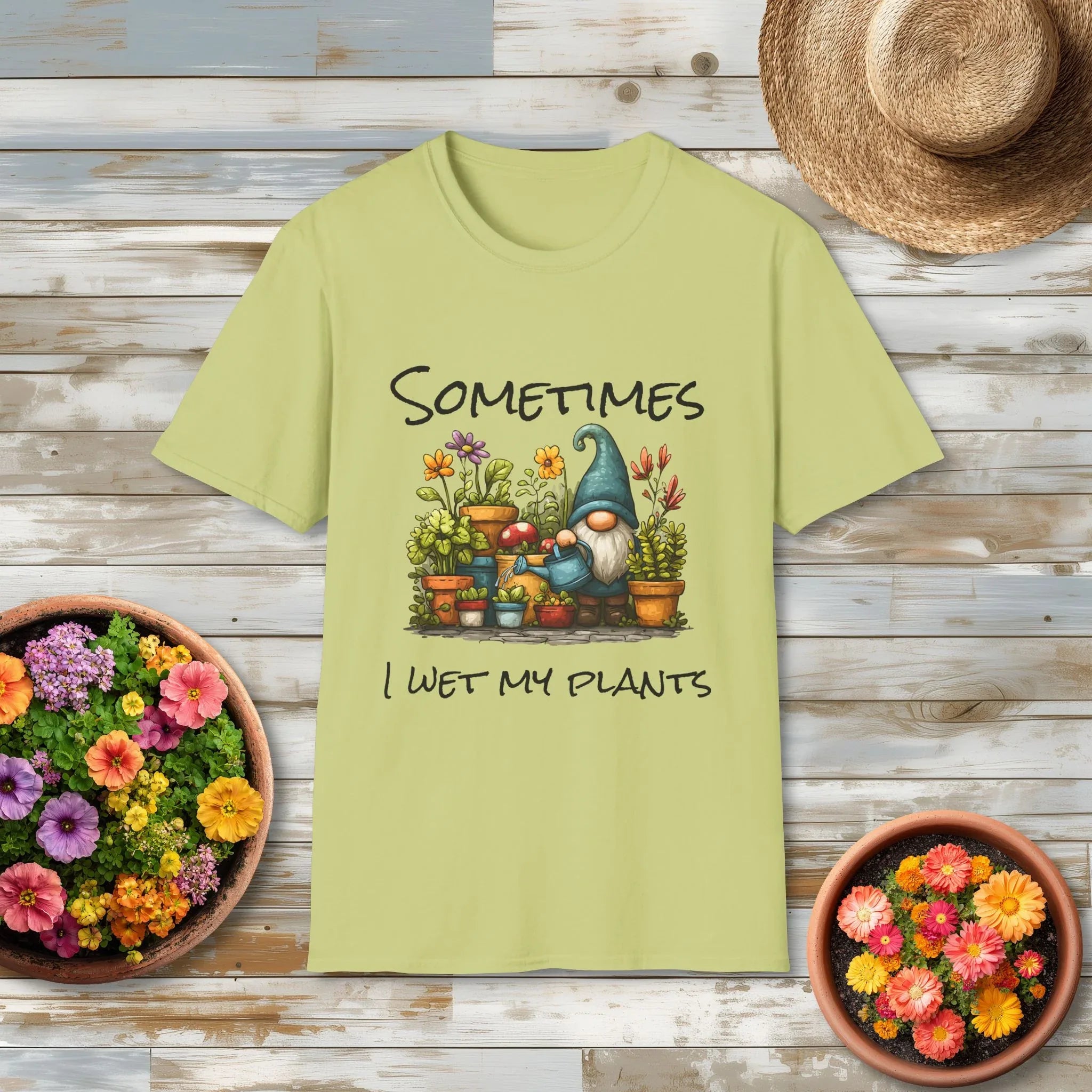 Sometimes I Wet My Plants Garden Gnome T-Shirt – Bee in Bloom