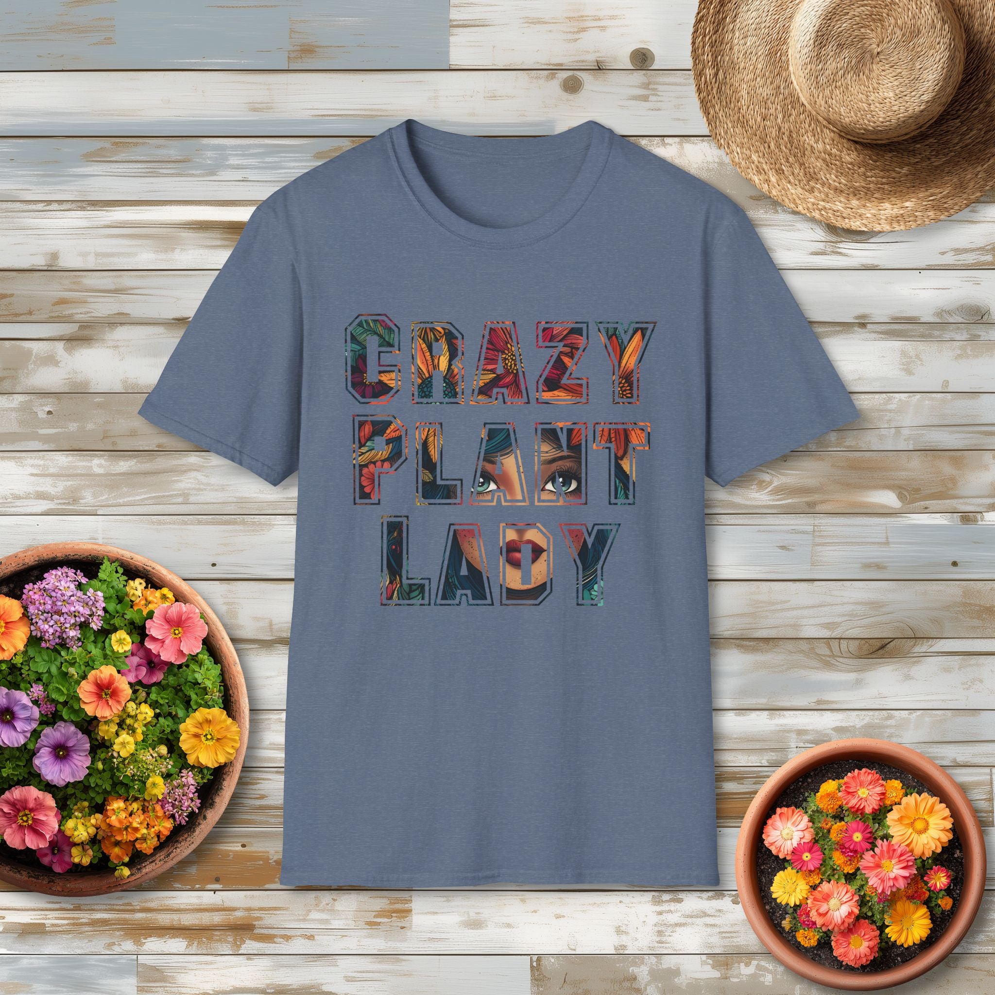 Boho Crazy Plant Lady T-Shirt for  Backyard Gardeners