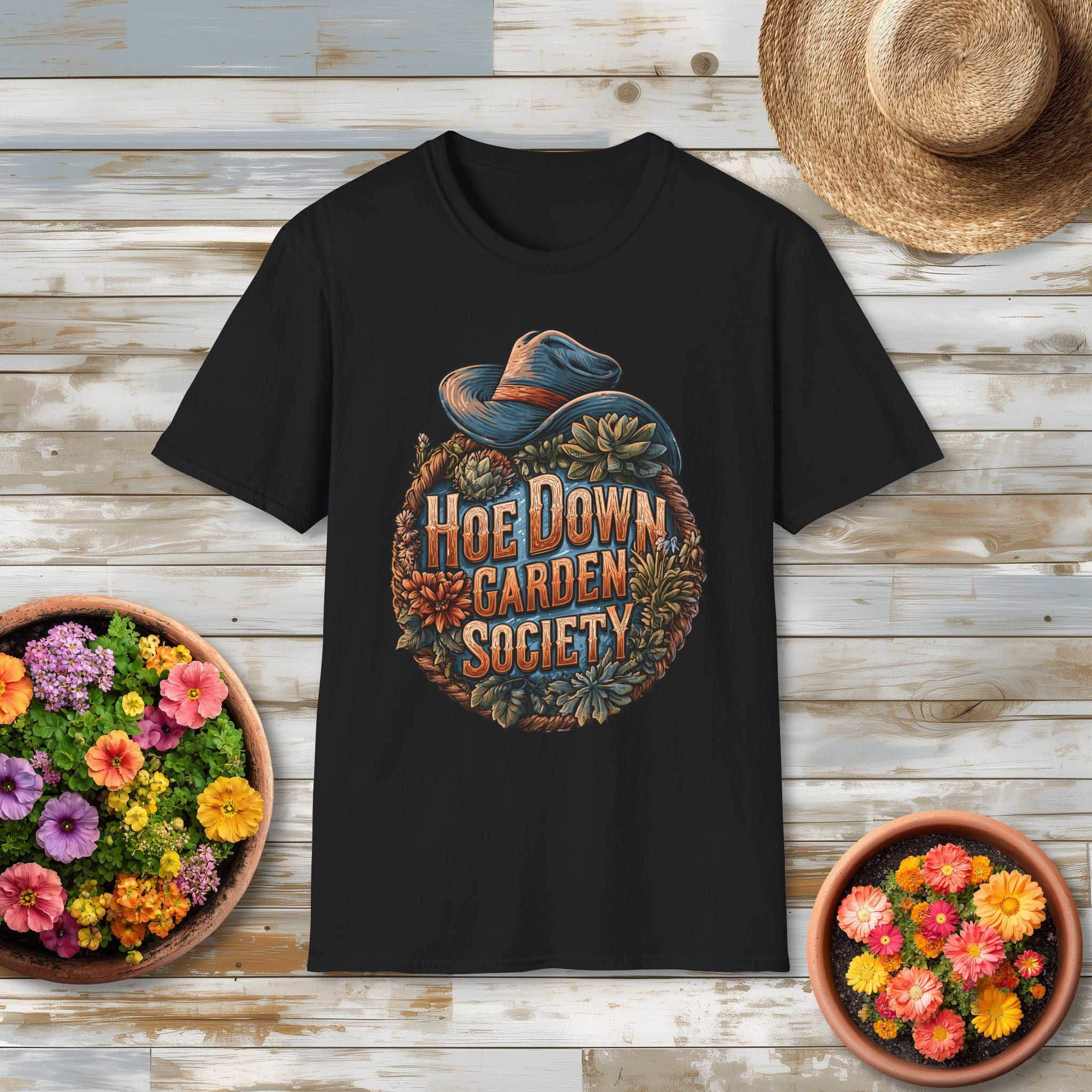 Retro Western Hoe Down Garden Society T-Shirt