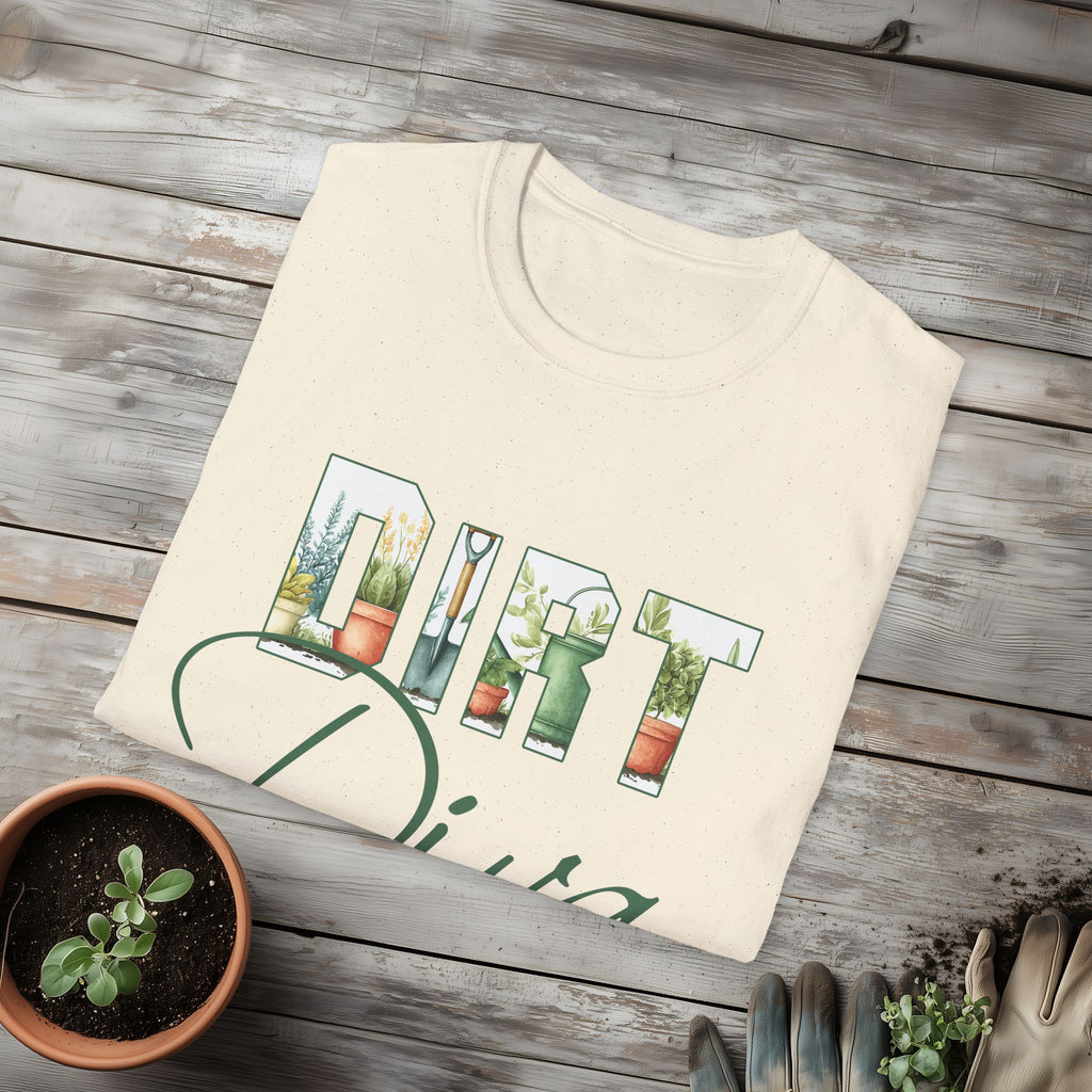 Dirt Diva T-Shirt for Gardeners, Nature Lovers, Summer Casual Wear