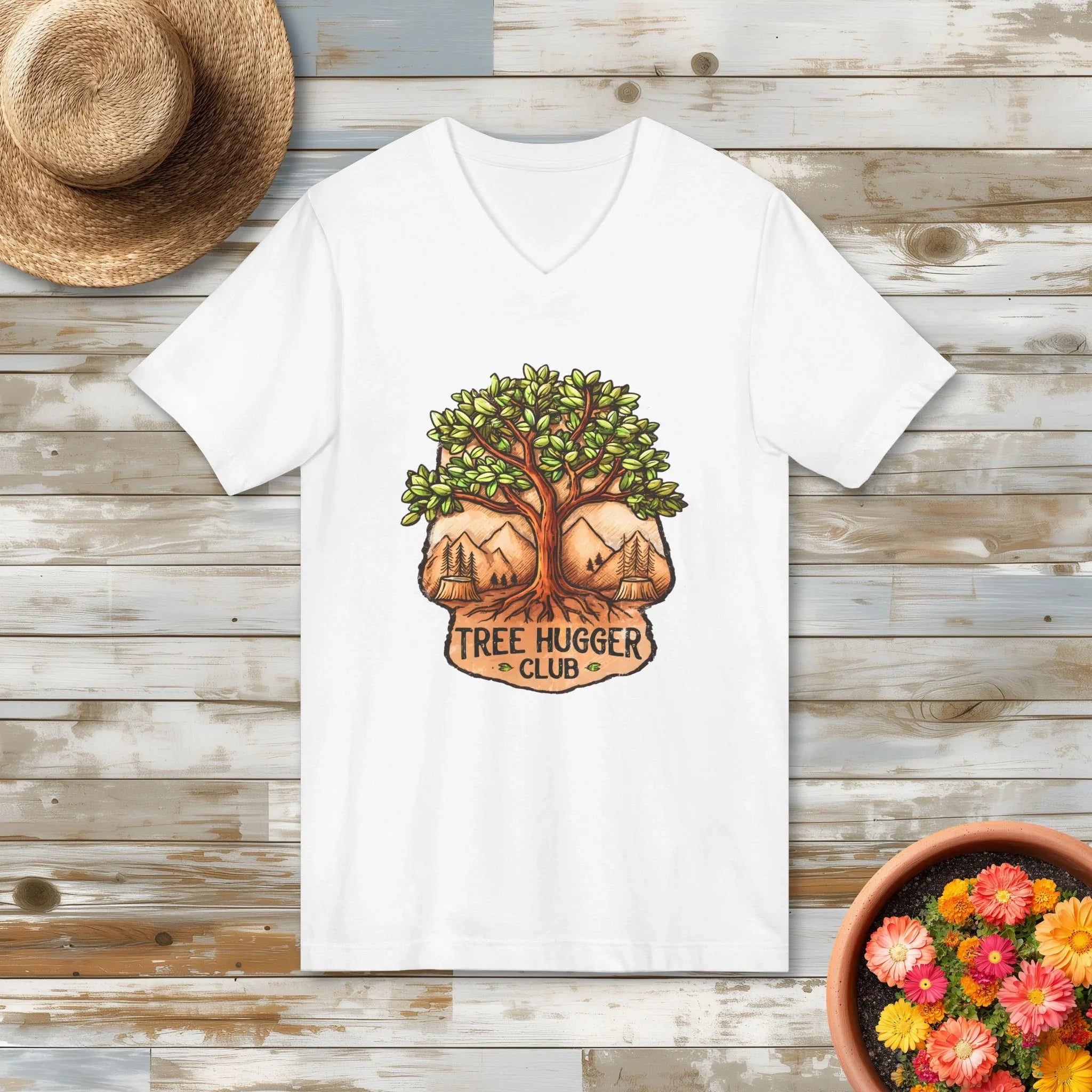 Park Badge Tree Hugger Club V-Neck T-Shirt