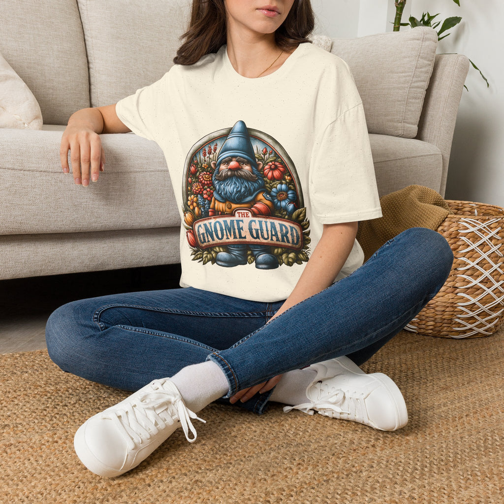 Funny Gnome Guard Garden Emblem T-shirt