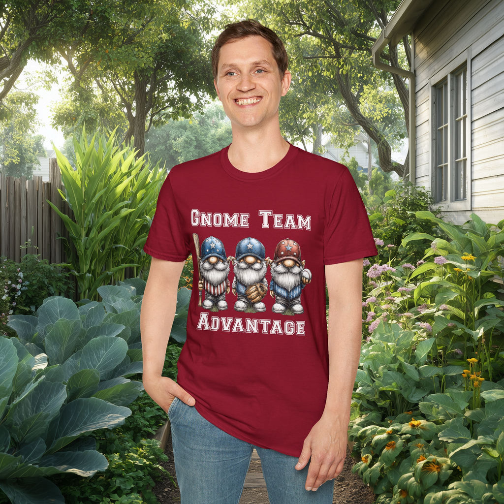 Gnome Team Advantage Patriotic Baseball Gnome T-Shirt
