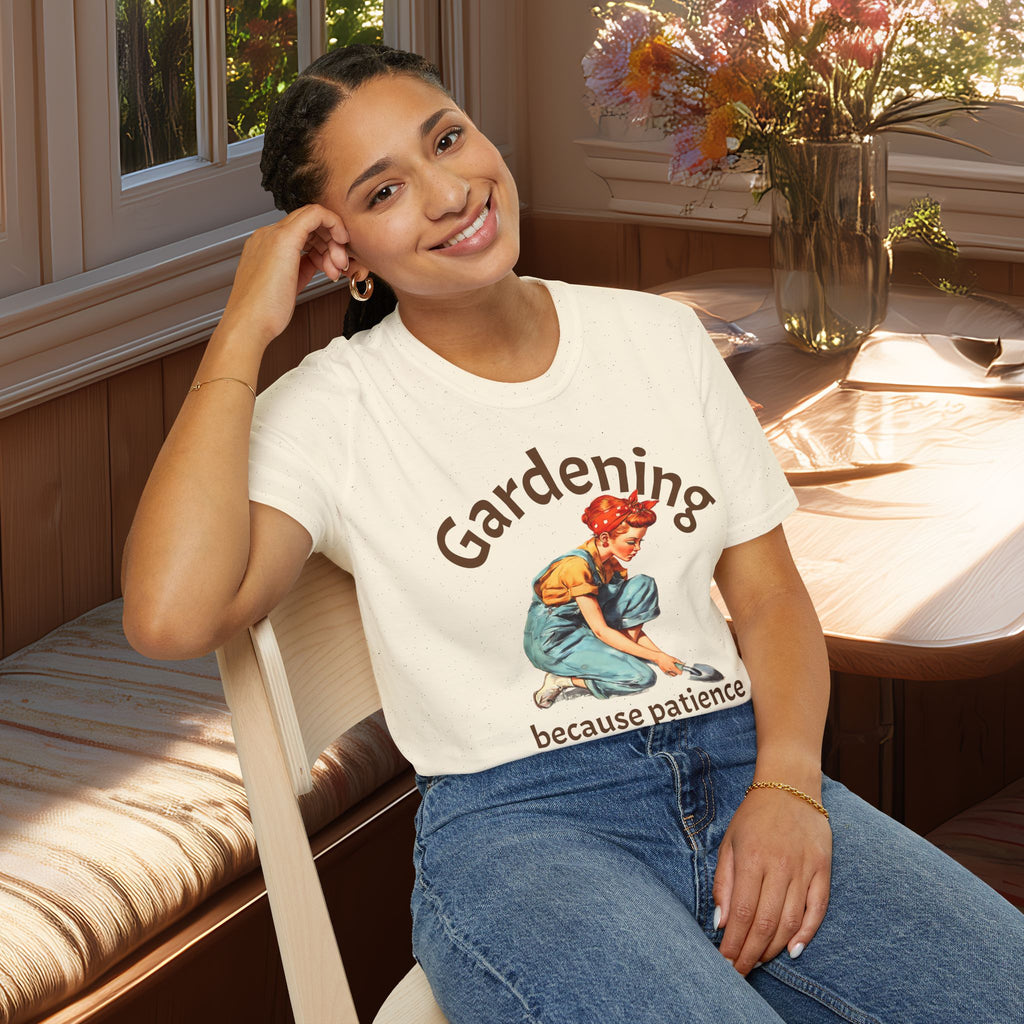 Nostalgic Gardening T-Shirt - Because Patience Grows Here
