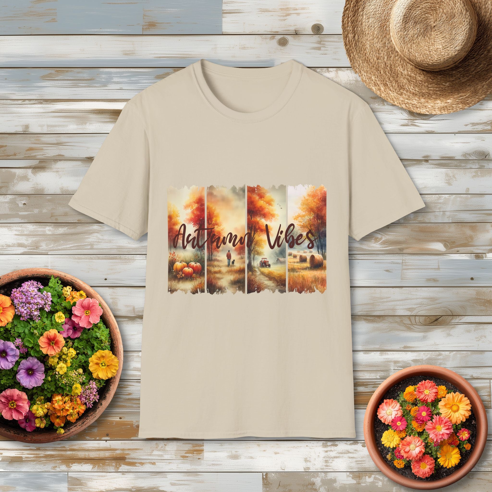 Autumn Vibes Farm Scene T-Shirt