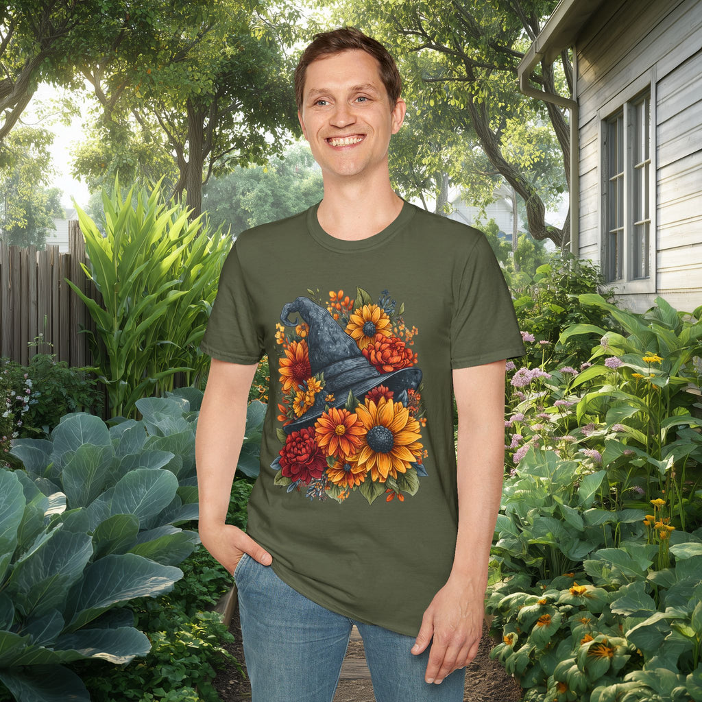 Autumn Floral Witches Hat T-Shirt
