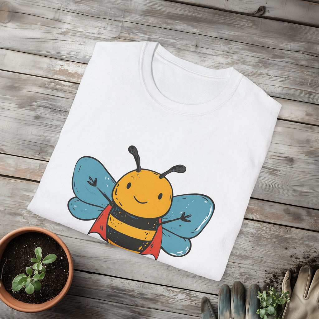 Cartoon Bee Yourself Unisex T-Shirt for Gardeners, Nature Lovers, Yoga Enthusiasts