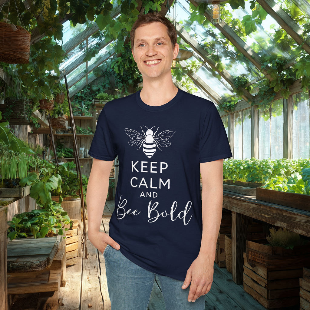 Keep Calm and Bee Bold T-Shirt for Bee and Nature Lovers