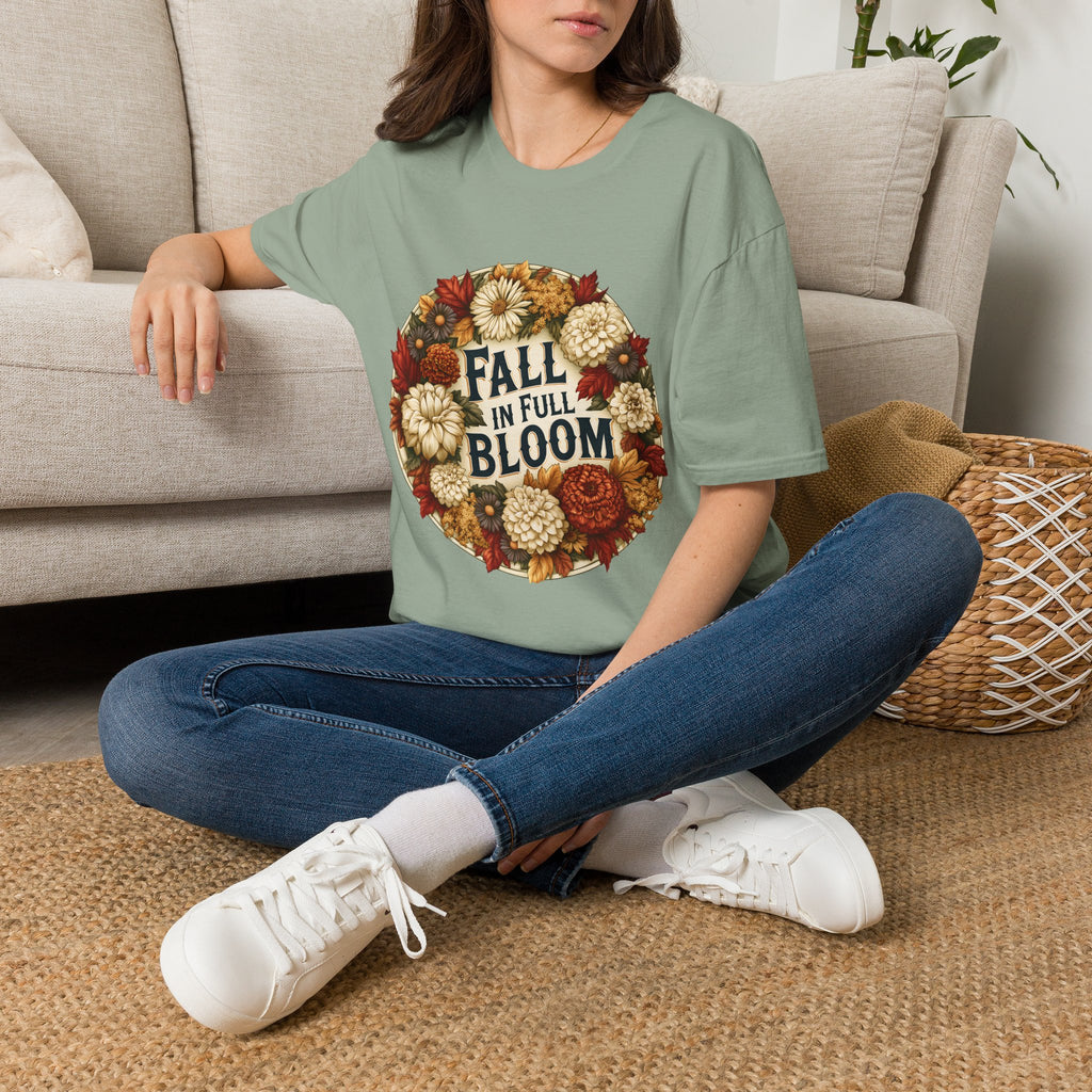 Fall in Full Bloom Floral T-Shirt – Colorful Autumn Garden Tee