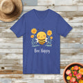 Cartoon Bee Happy V-Neck Shirt