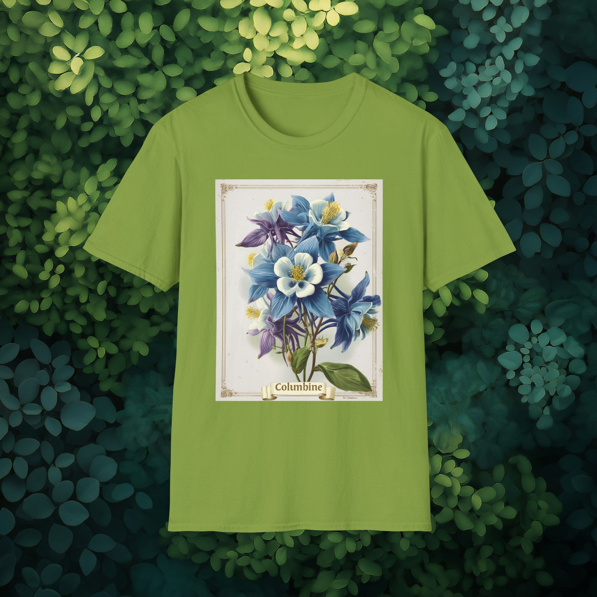 Vintage Columbine Seed Packet Unisex T-Shirt for Gardeners, Nature Lovers, Summer Casual Wear
