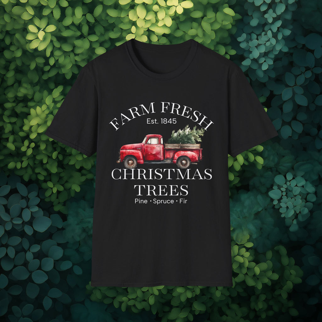 Farm Fresh Christmas Trees Tee with Vintage Farm Style