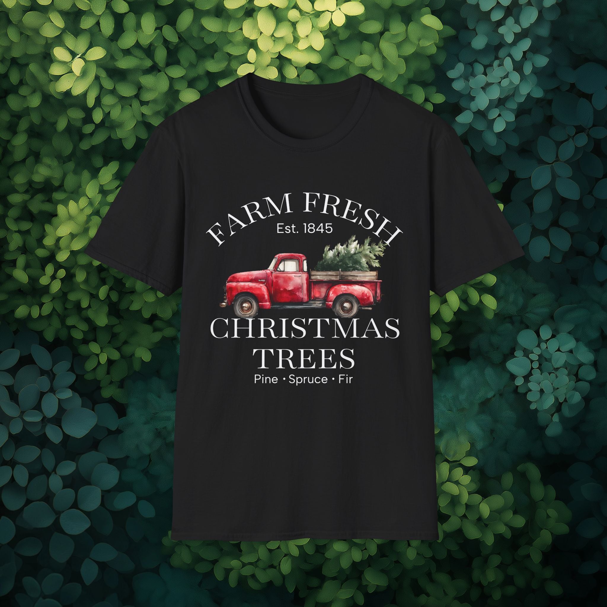 Farm Fresh Christmas Trees Tee with Vintage Farm Style