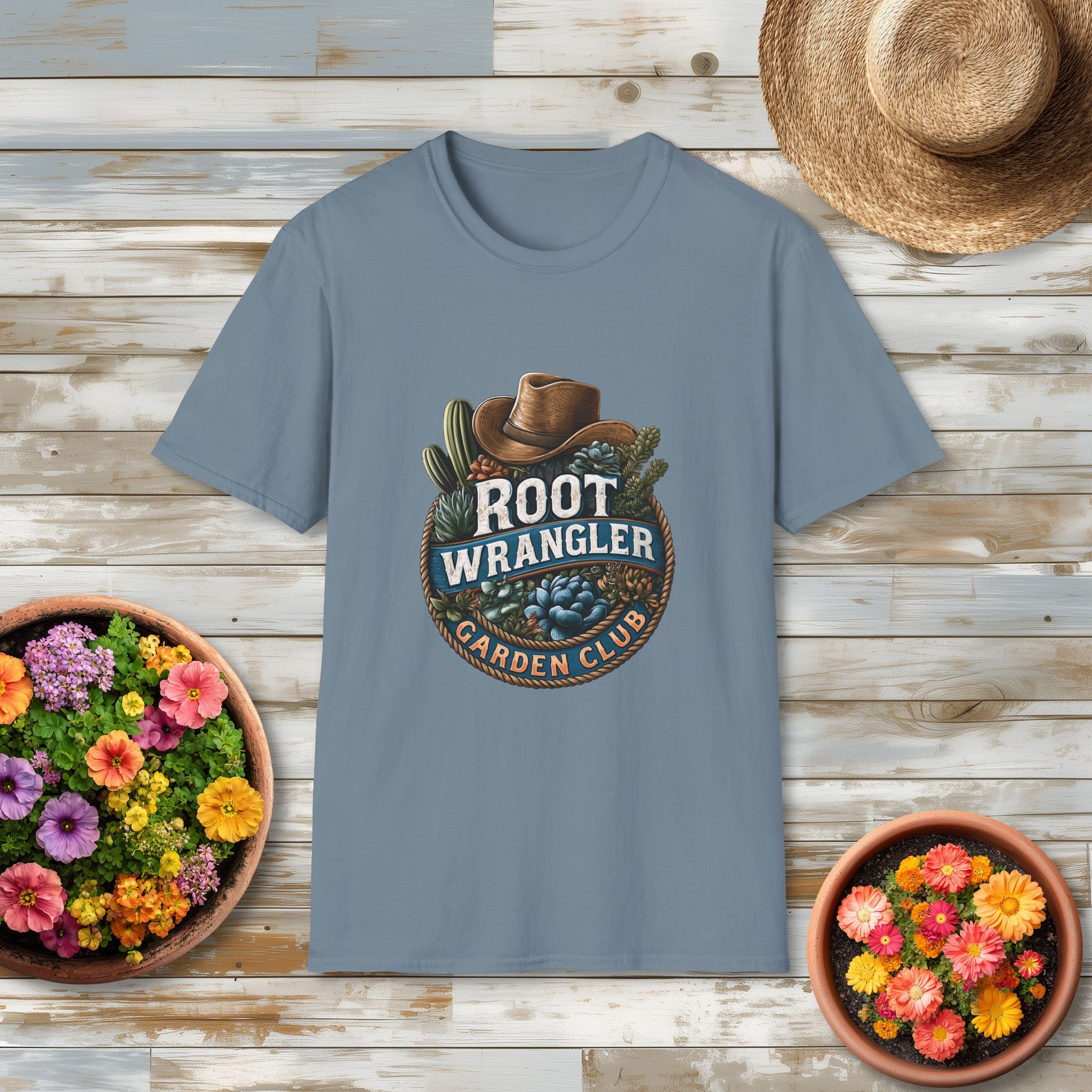 Retro Western Root Wrangler Garden Club T-Shirt