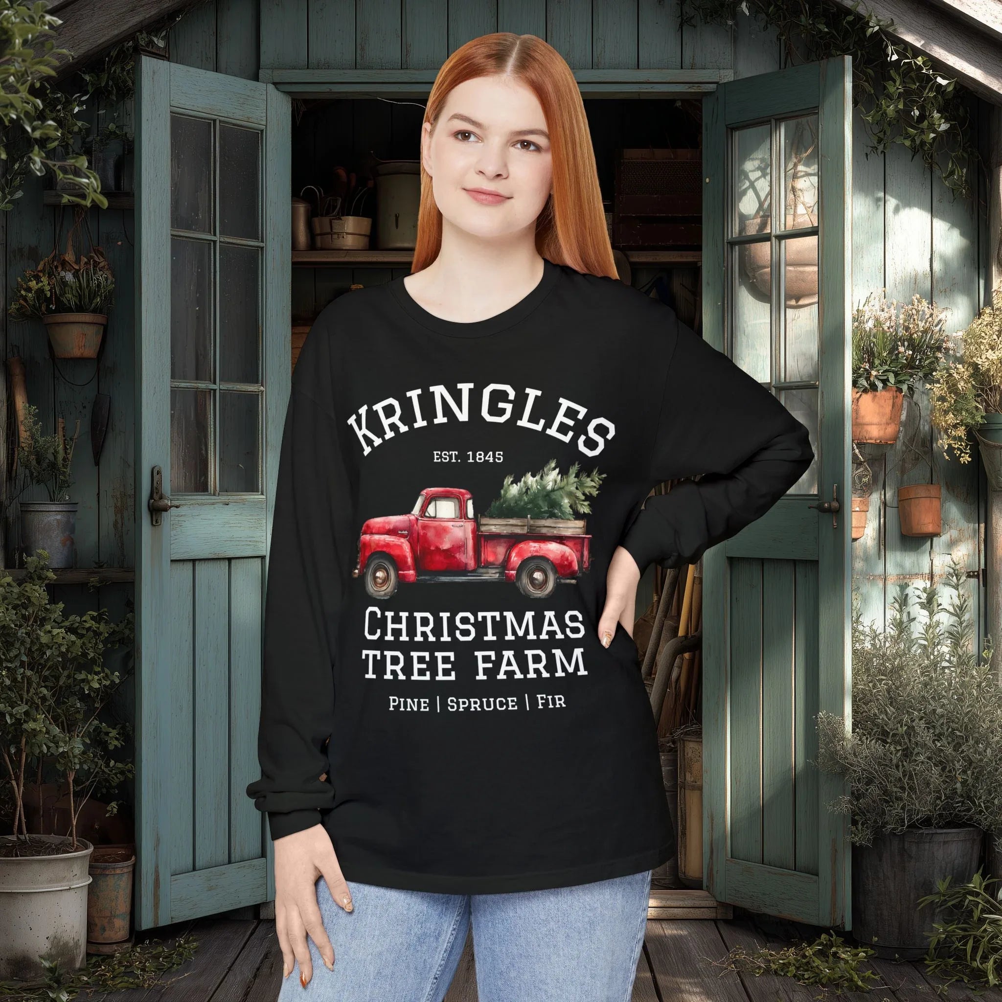 Kringles Christmas Tree Farm Long Sleeve Tee