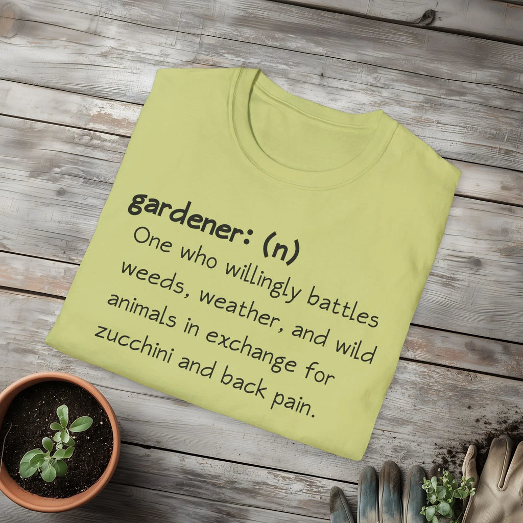 Gardener Definition, Zucchini and Back Pain T-Shirt