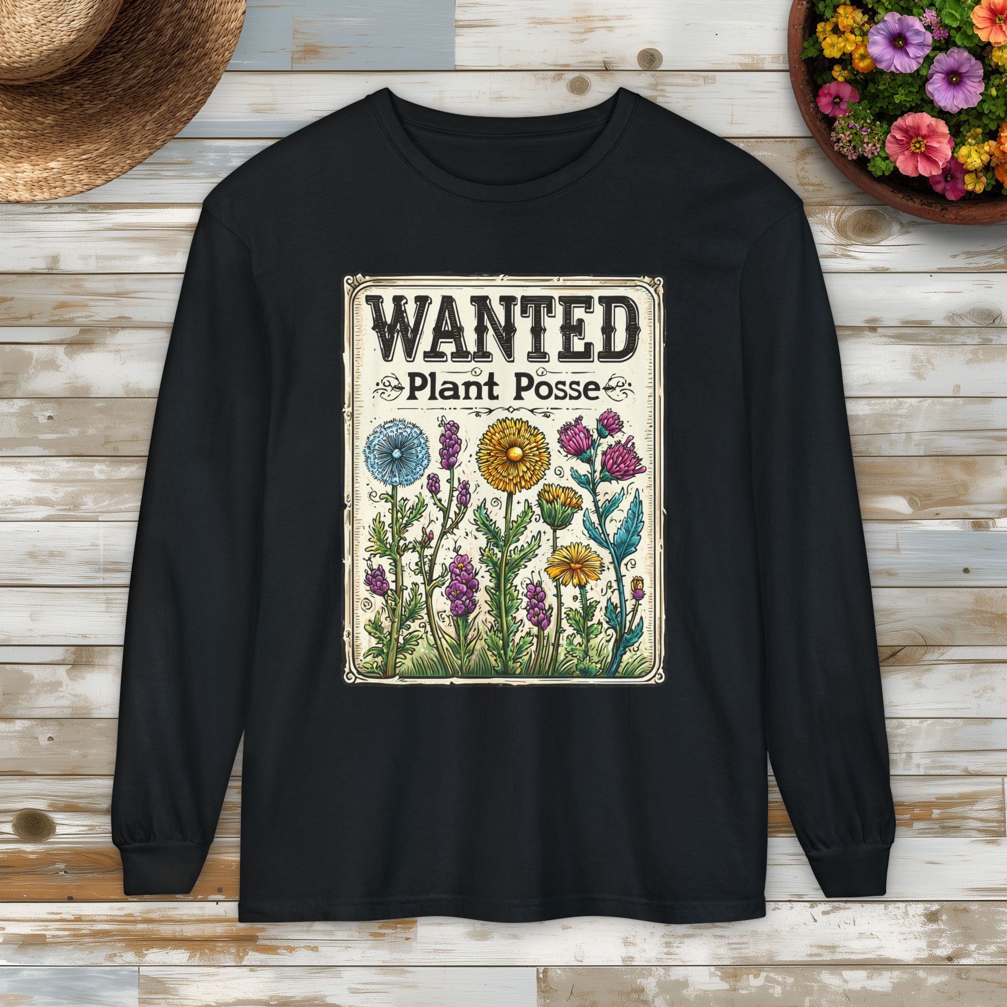 Plant Posse Wanted Poster Long Sleeve T-Shirt