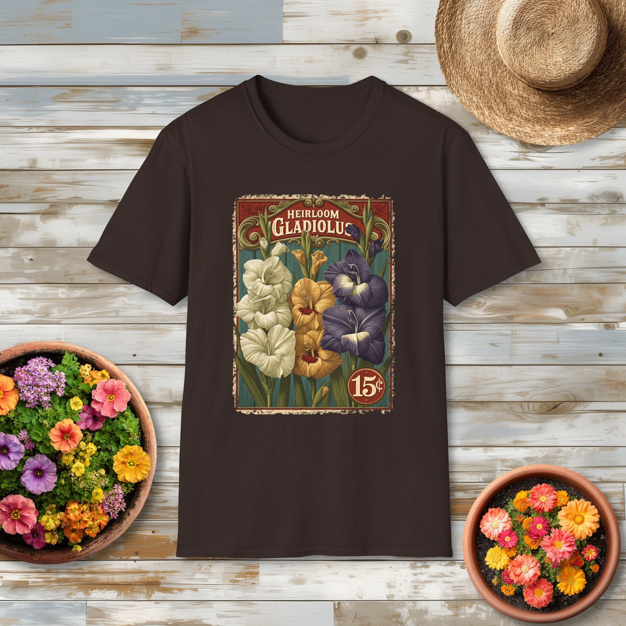 Heirloom Gladiolus Vintage Seed Packet T-Shirt