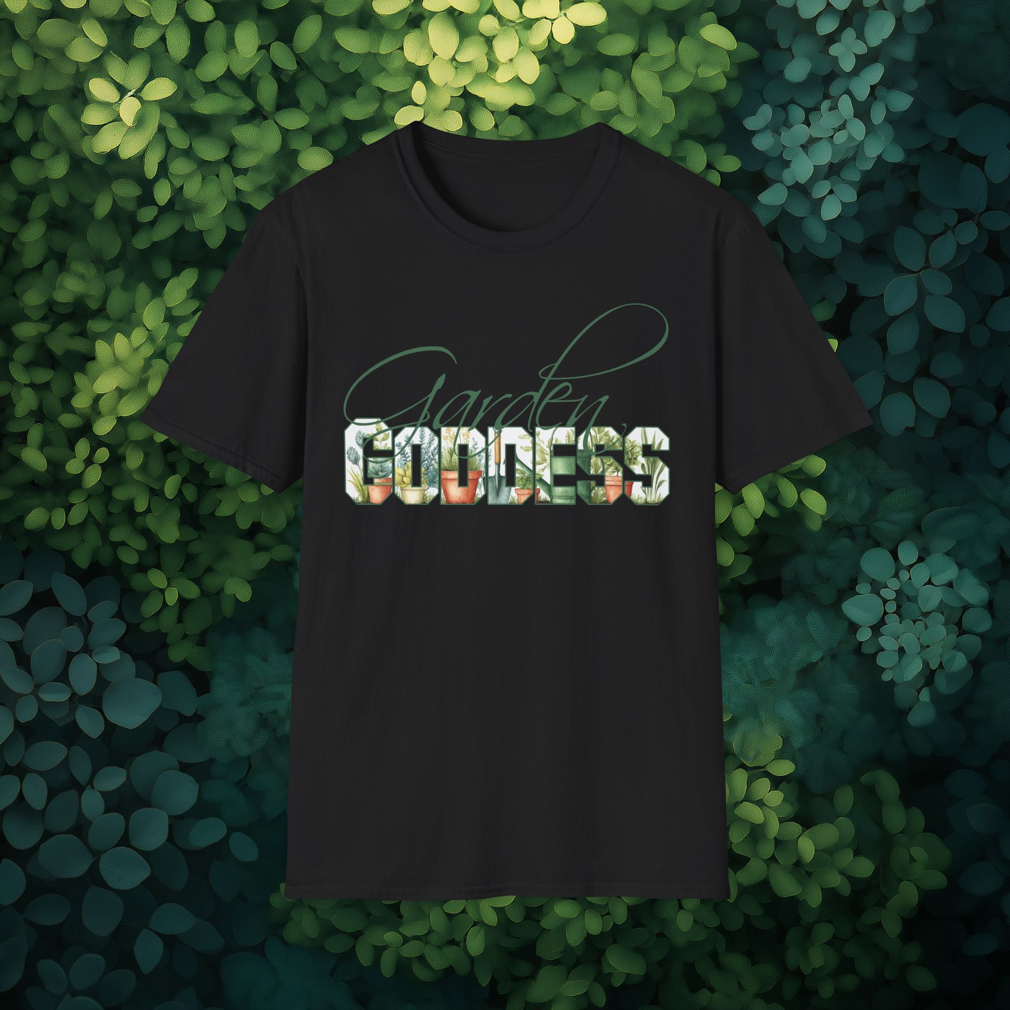 Artistic Garden Goddess T-Shirt for Plant Lovers and Gardeners