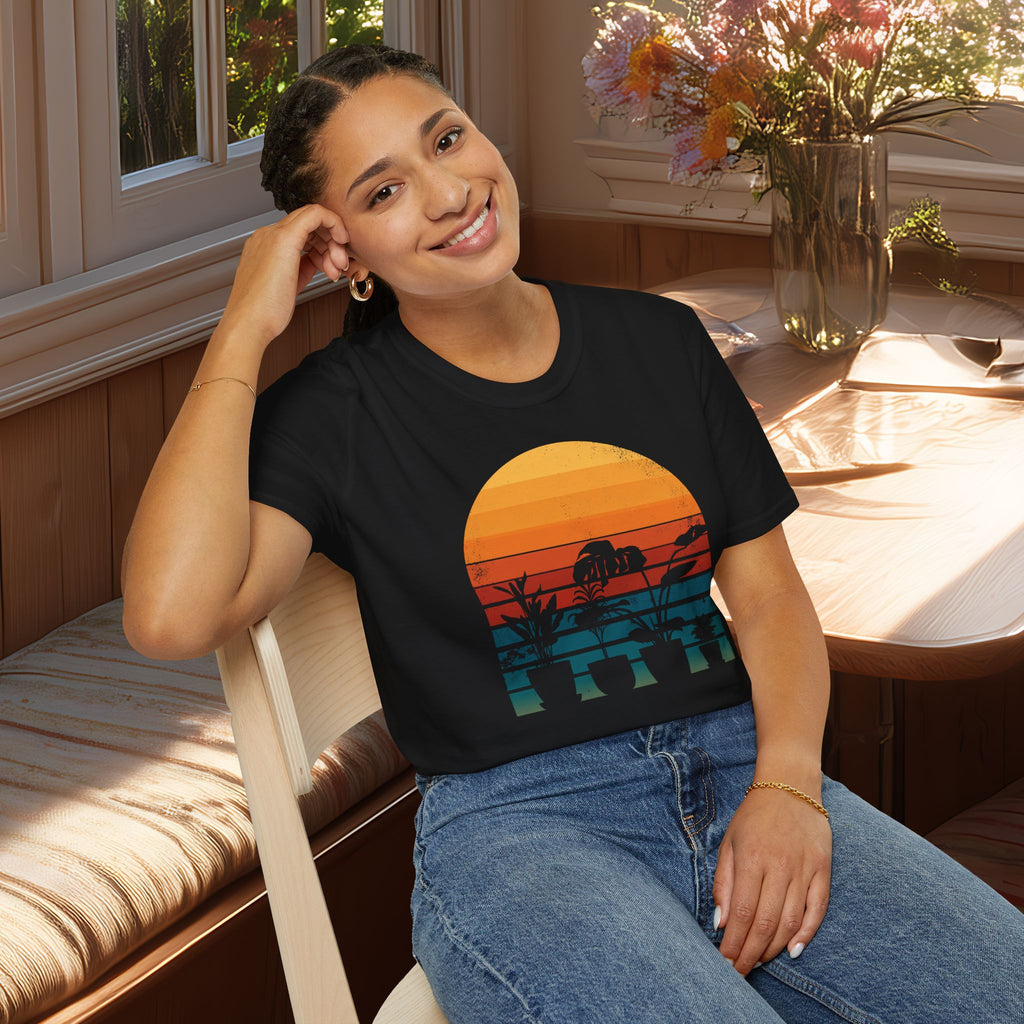Sunset Houseplants T-Shirt for Gardeners