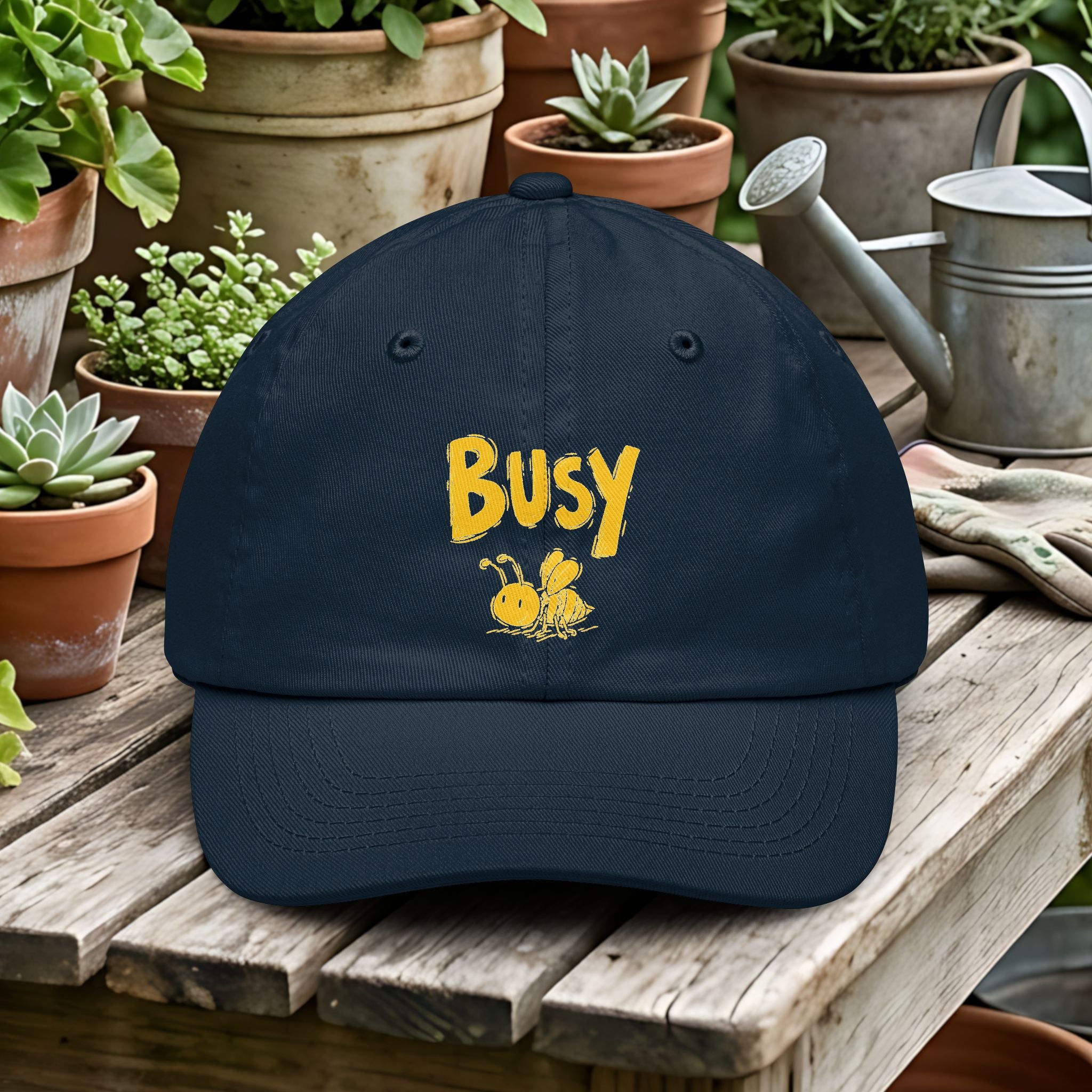 Busy Bee Cartoon Dad Hat for Beekeepers and Nature Lovers