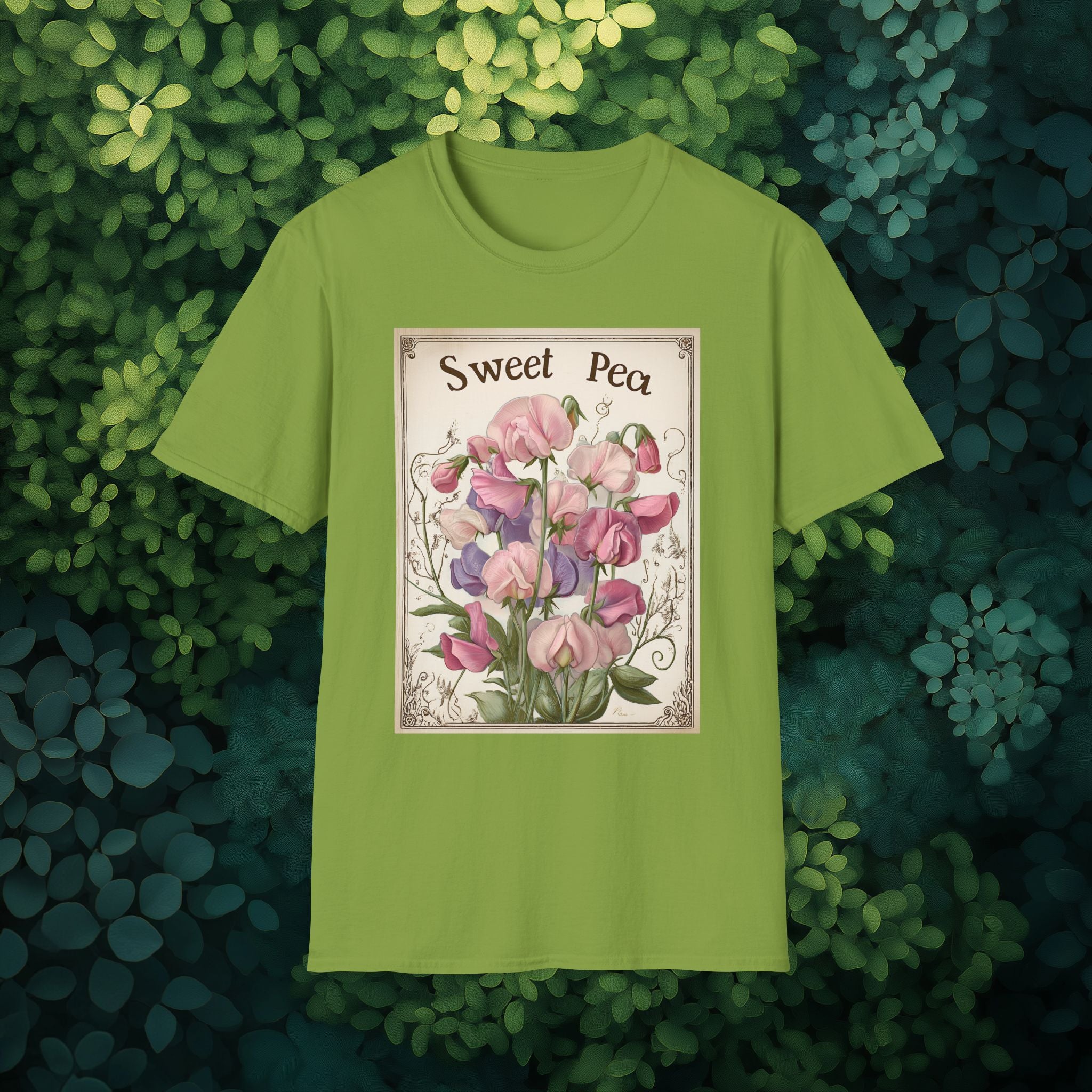 Vintage Sweet Peas Seed Packet Unisex T-Shirt for Gardeners