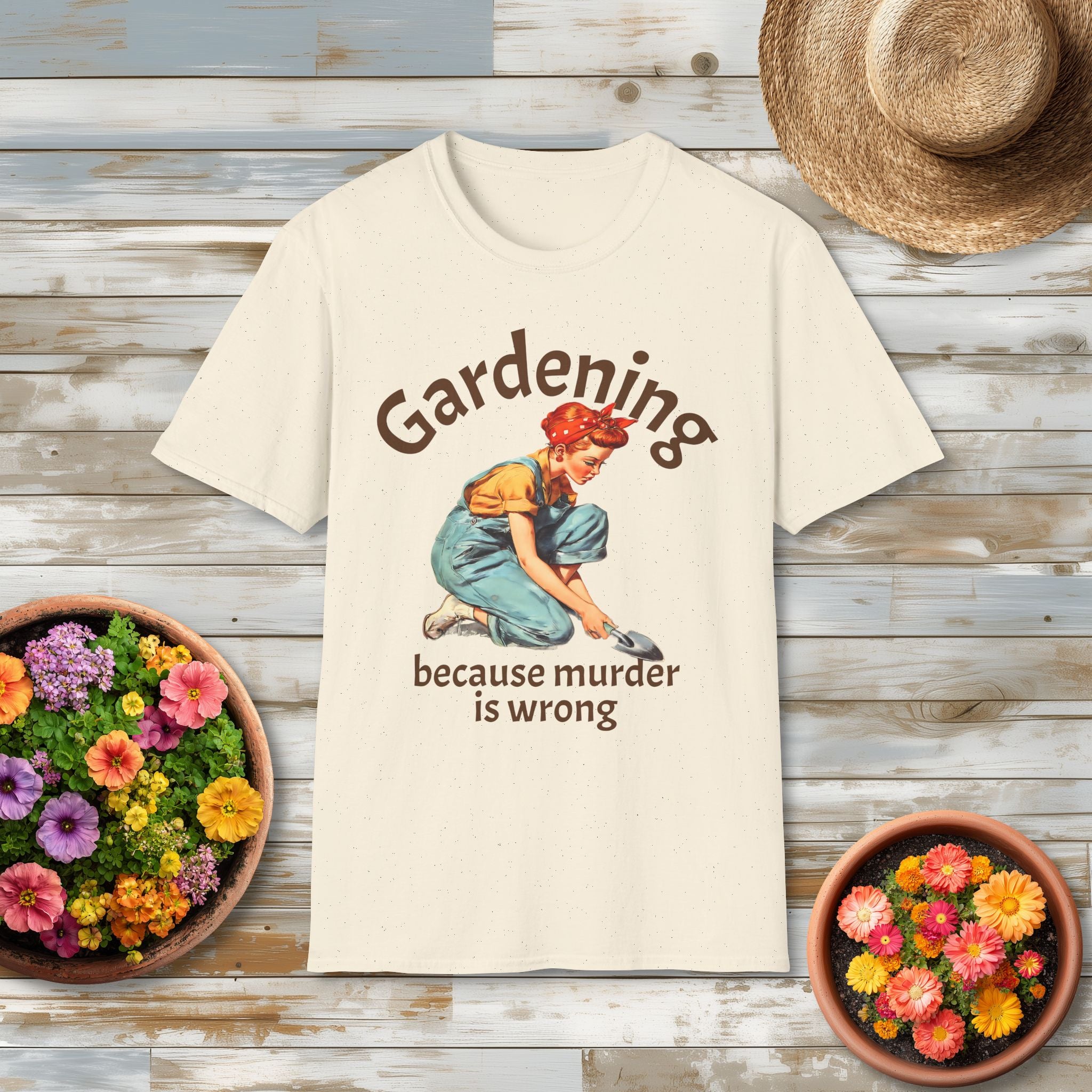 Vintage Murder is Wrong Gardening T-shirt