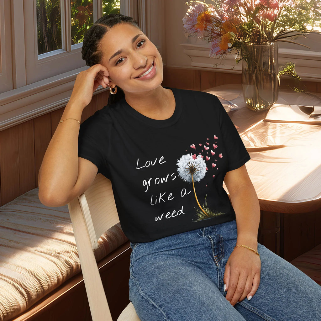 Love Grows Like a Weed Dandelion T-Shirt