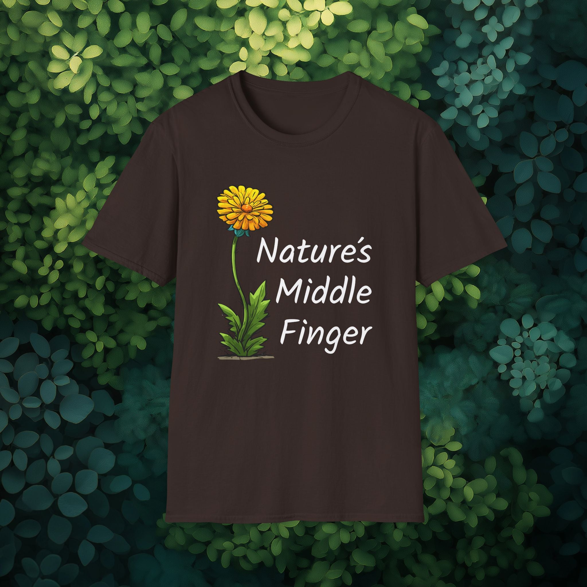 Nature’s Middle Finger T-Shirt – Funny Yellow Dandelion