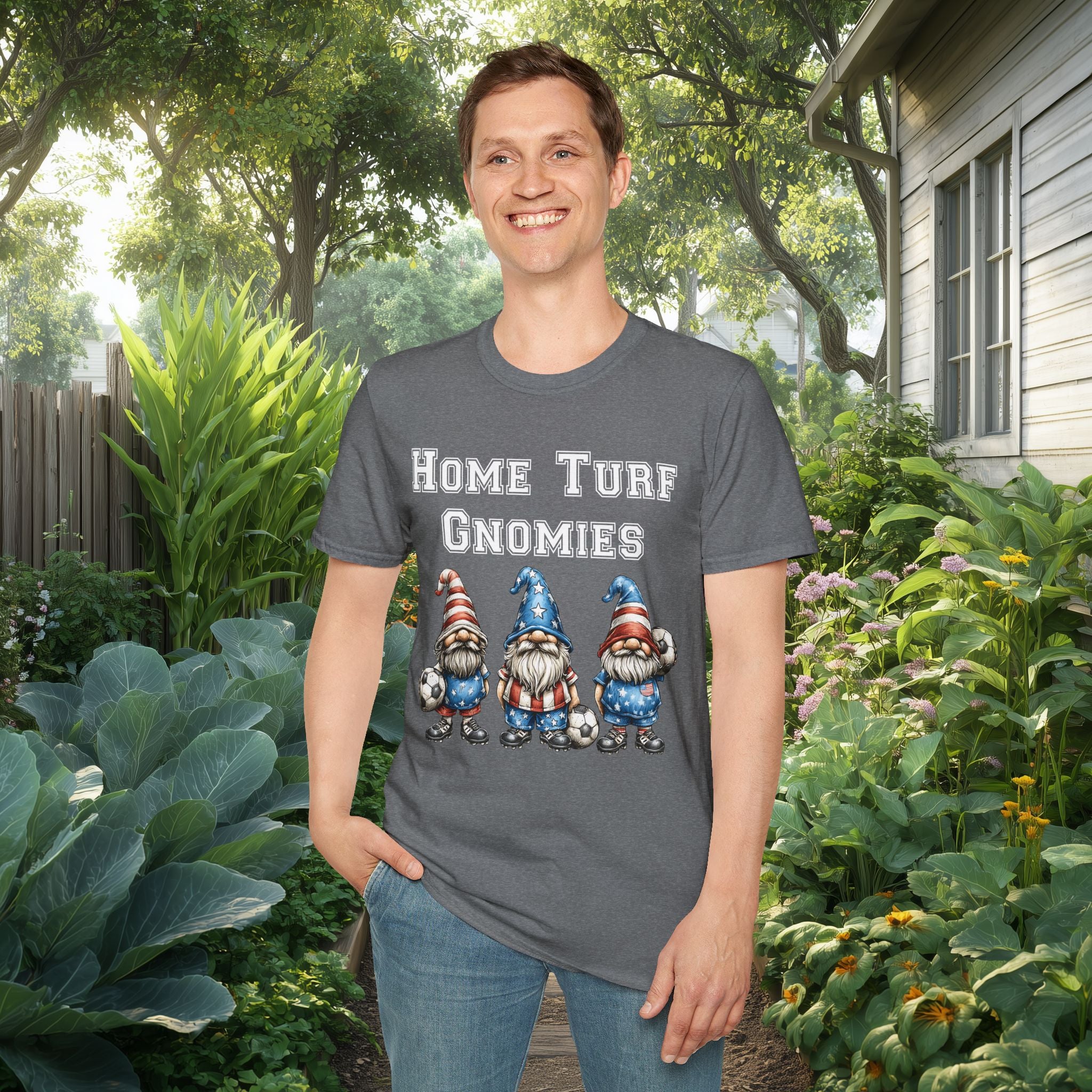 Home Turf Gnomies Patriotic Soccer Gnome T-Shirt