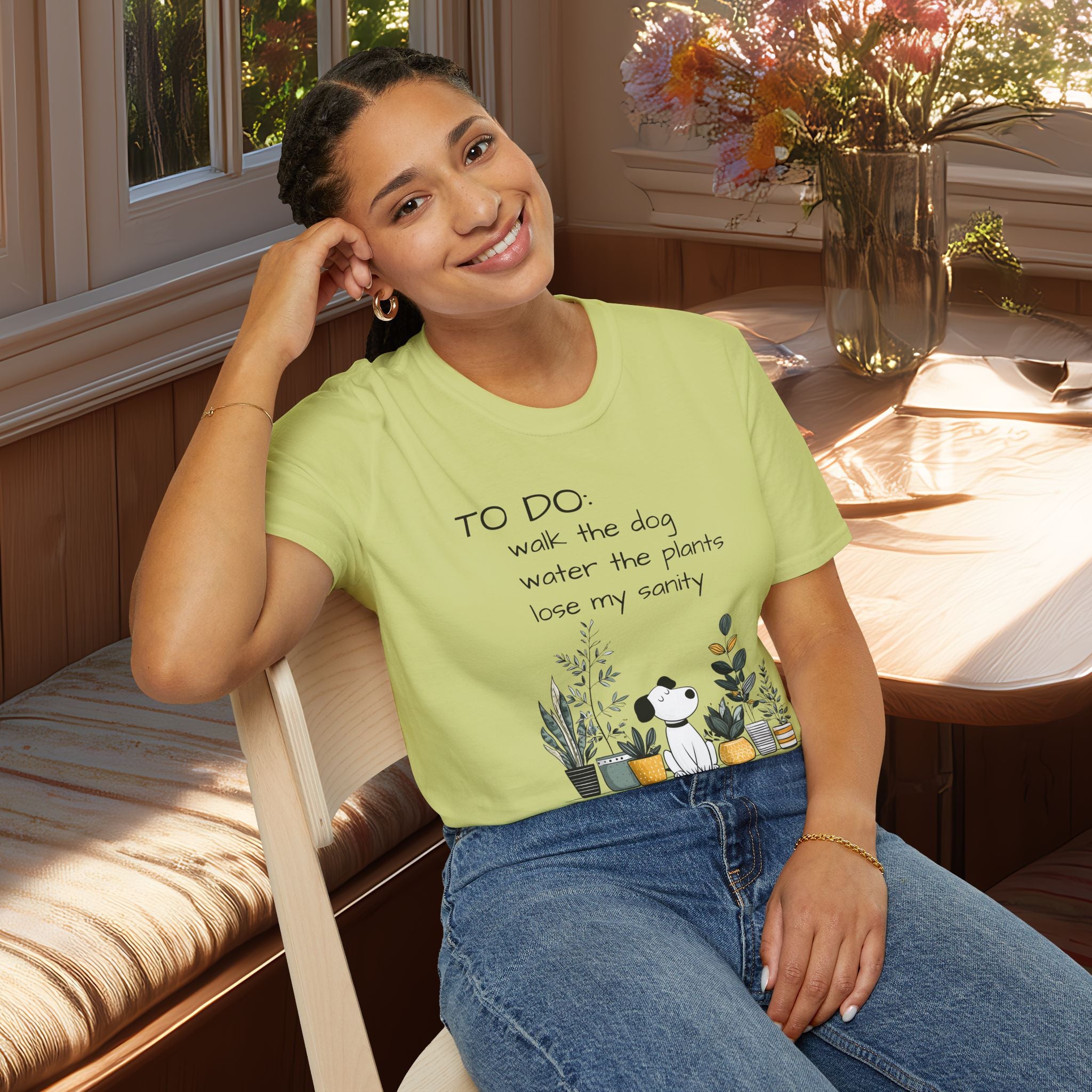 TO DO List T-Shirt – Funny Dog and Plant Life Graphic