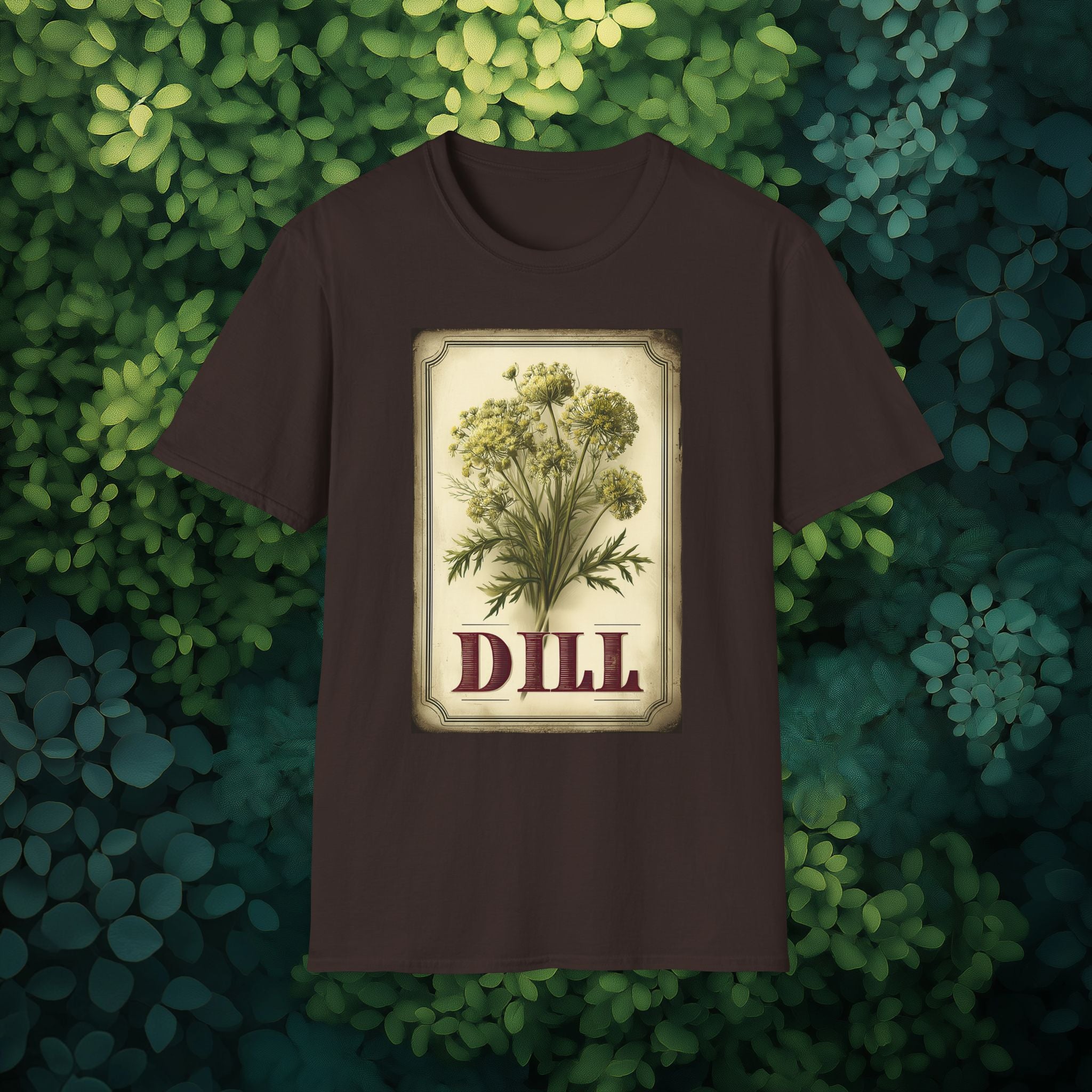 Vintage Dill Herb Seed Packet Unisex T-Shirt for Gardeners, Nature Lovers, Summer Casual Wear