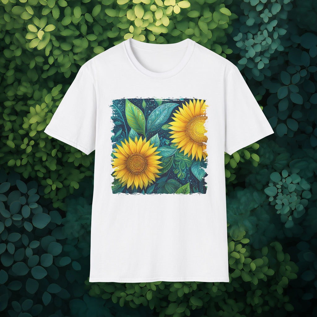 Whimsical Sunflower Garden T-Shirt for Plant Lovers and Gardeners