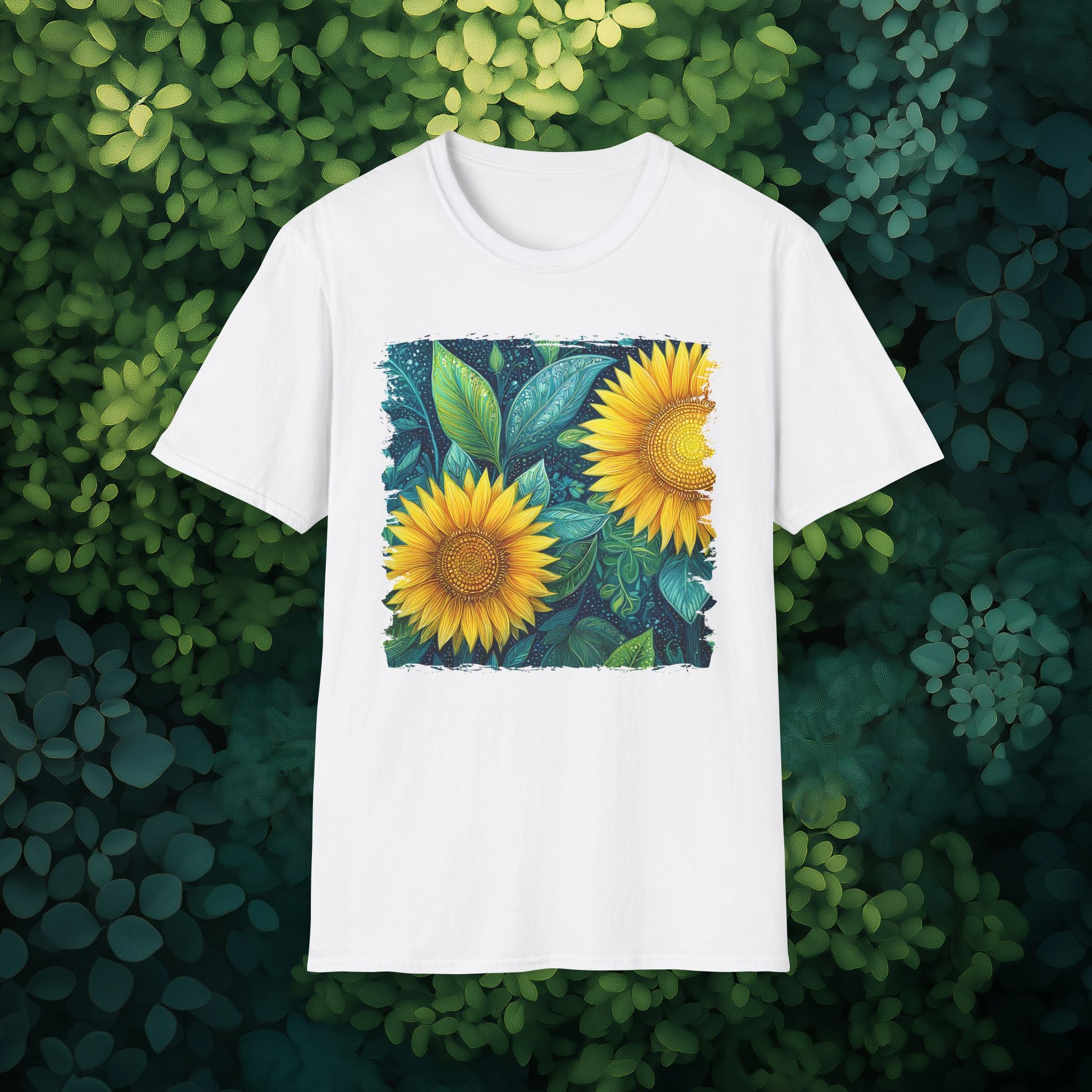 Whimsical Sunflower Garden T-Shirt for Plant Lovers and Gardeners