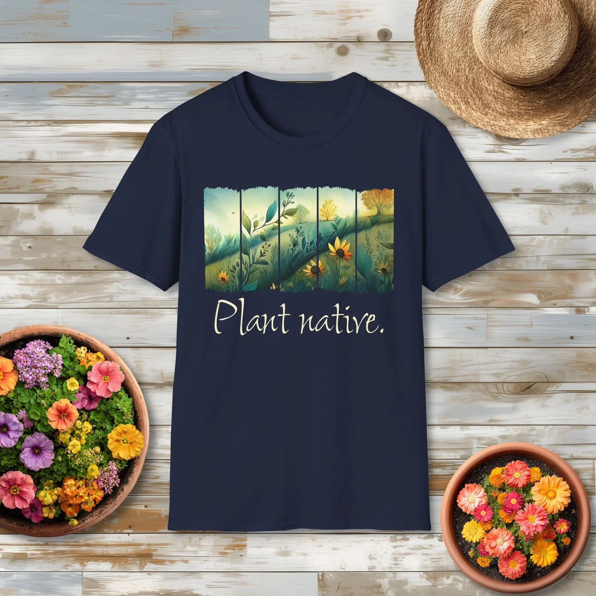Plant Native Sunflower T-Shirt for Gardeners