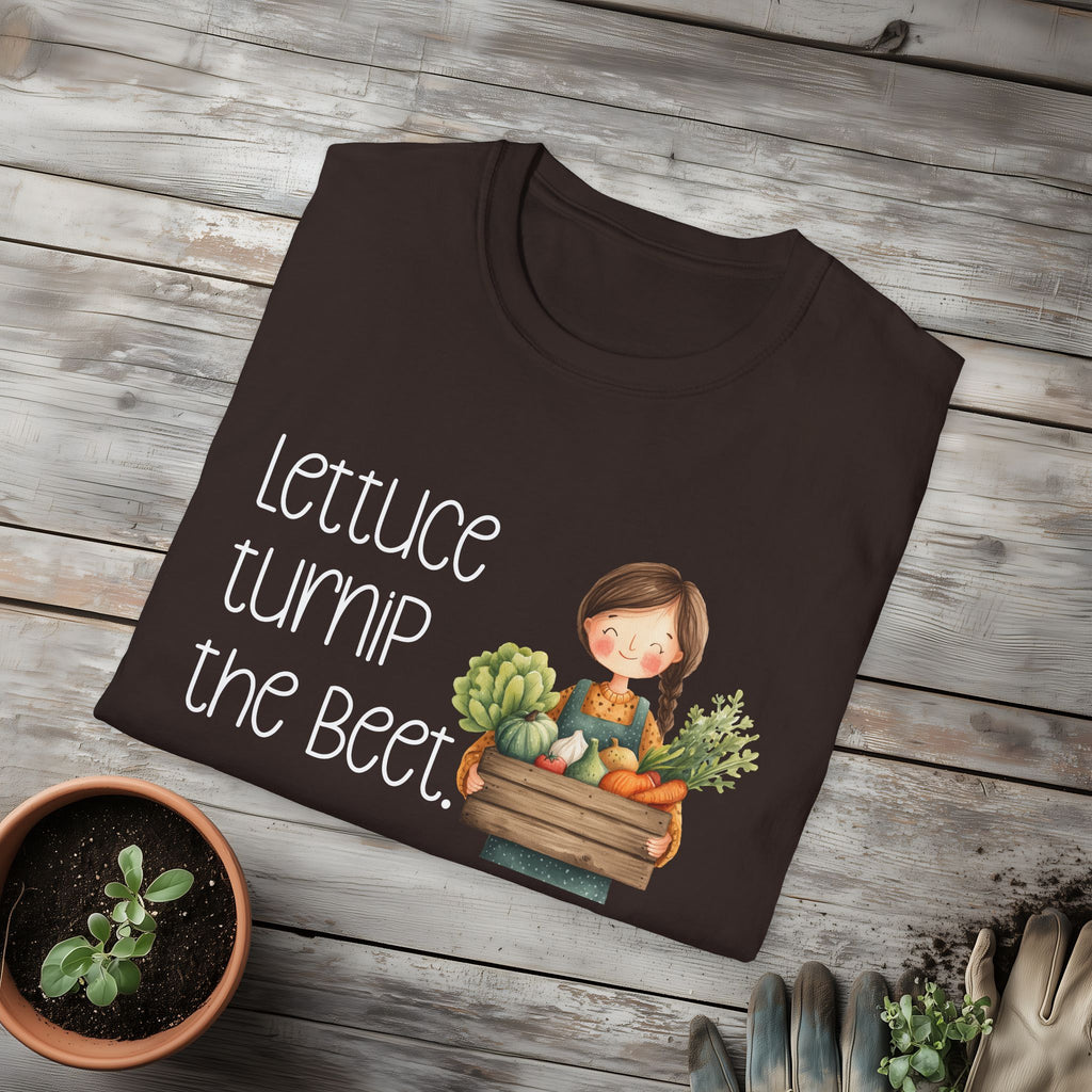 Lettuce Turnip the Beet, Cartoon Gardener T-Shirt